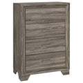 Coaster Home Furnishings - Wright - Wood - 4-Drawer Chest with Bar Handles, Mitered Trim and Laminate Surfaces - Transitional - Bedroom - Brown Oak - 223345