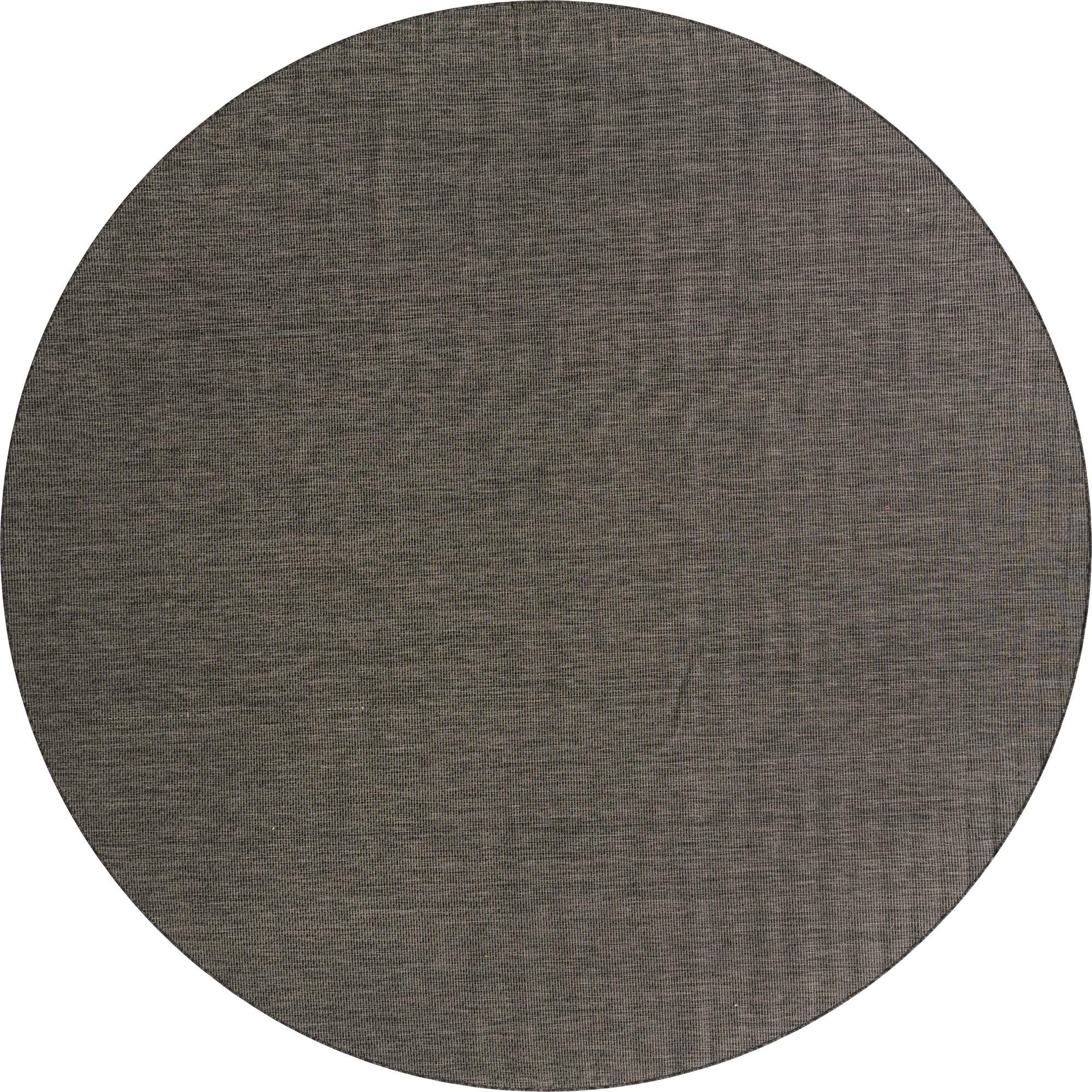 Unique Loom Collection Casual Transitional Solid Heathered Indoor/Outdoor Flatweave Area Rug (13' Round, Black/Ivory)