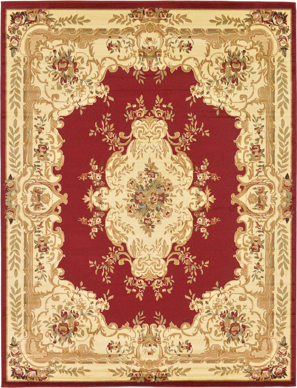 Unique Loom Versailles Collection Traditional Classic Medallion Motif Area Rug (10' 0 x 13' 0 Rectangular, Burgundy/ Ivory)