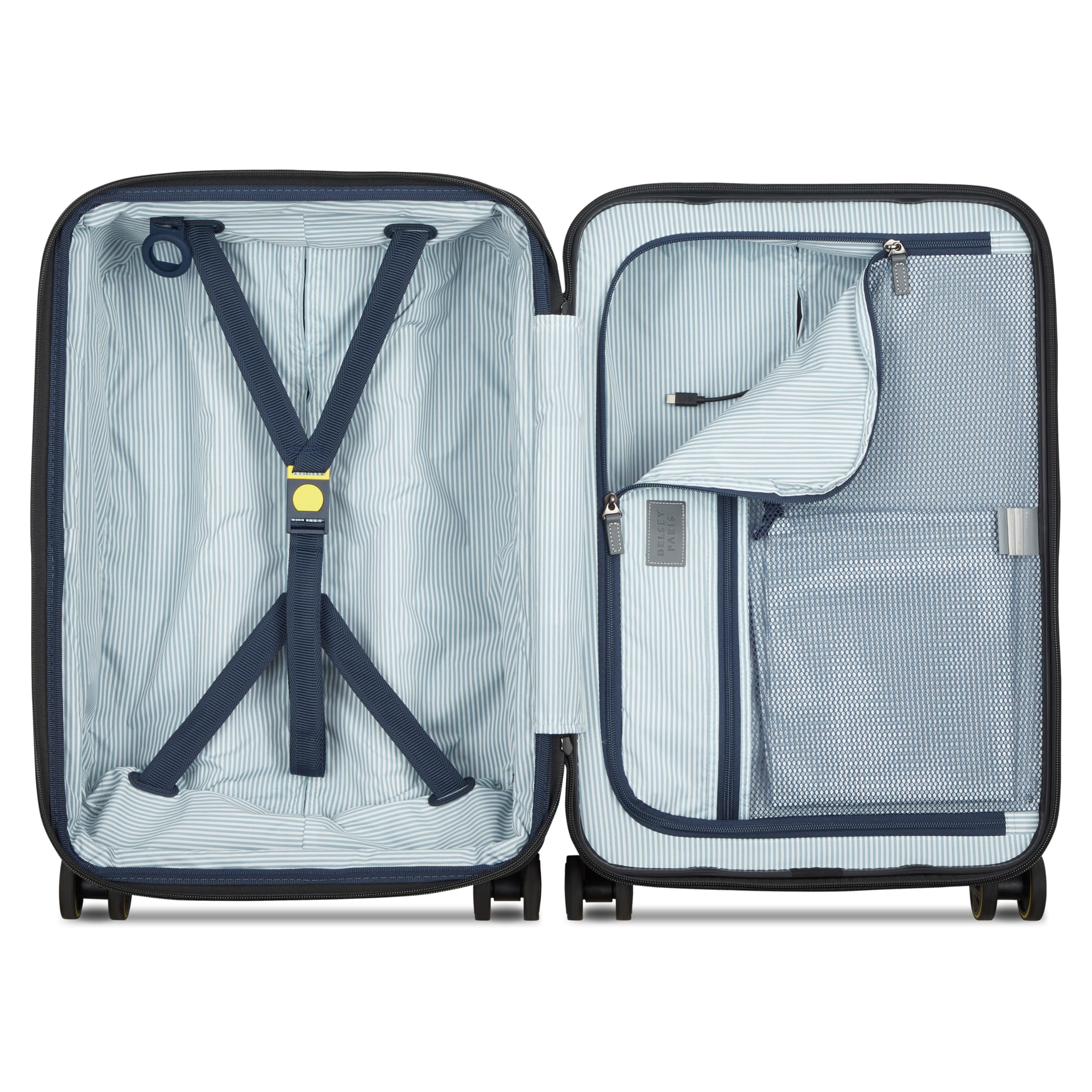 DELSEY PARIS Cadence Hardside Expandable Luggage with Spinner Wheels, Silver, Carry On 20 Inch