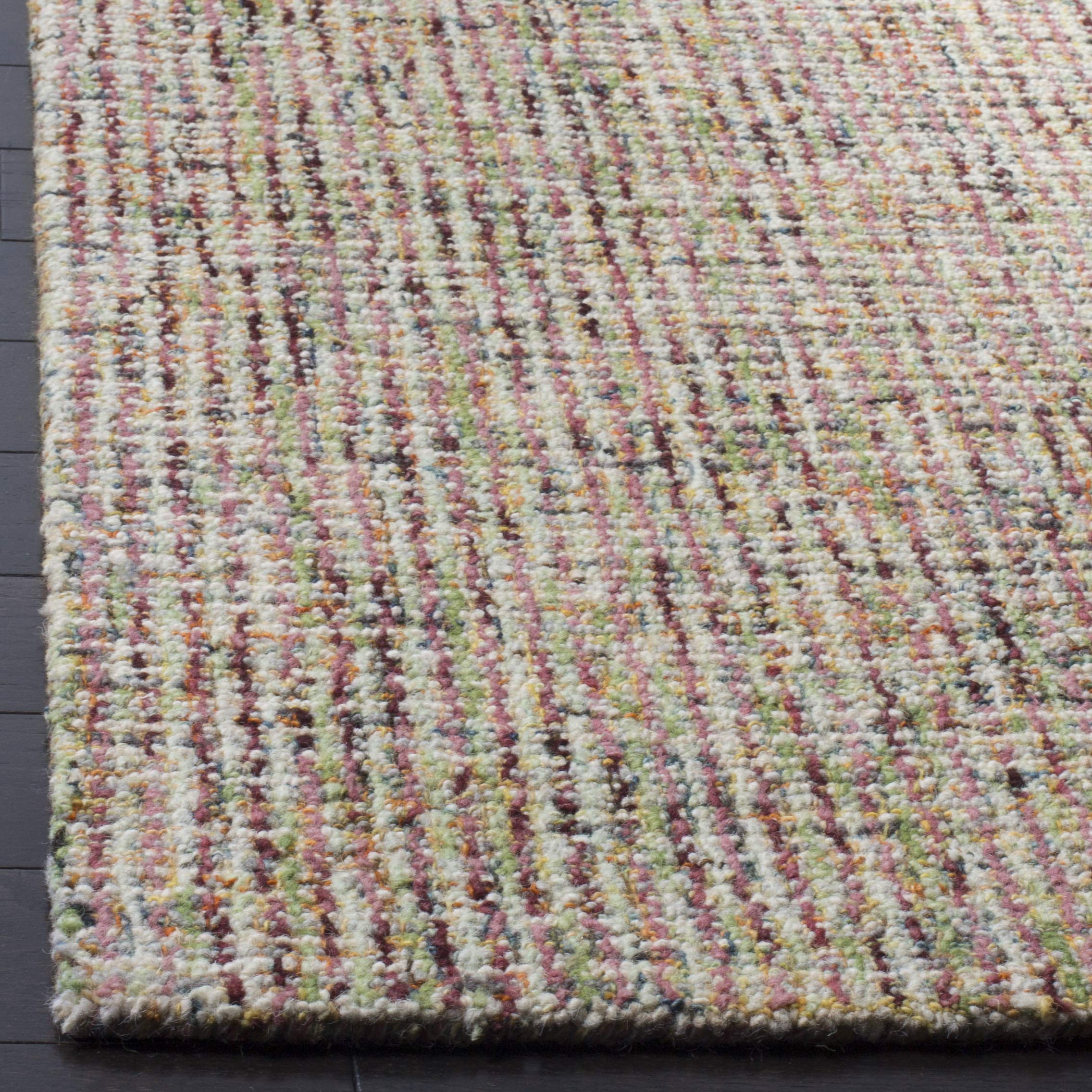 SAFAVIEH Abstract Collection Area Rug - 9' x 12', Beige & Rust, Handmade Wool, Ideal for High Traffic Areas in Living Room, Bedroom (ABT468A)