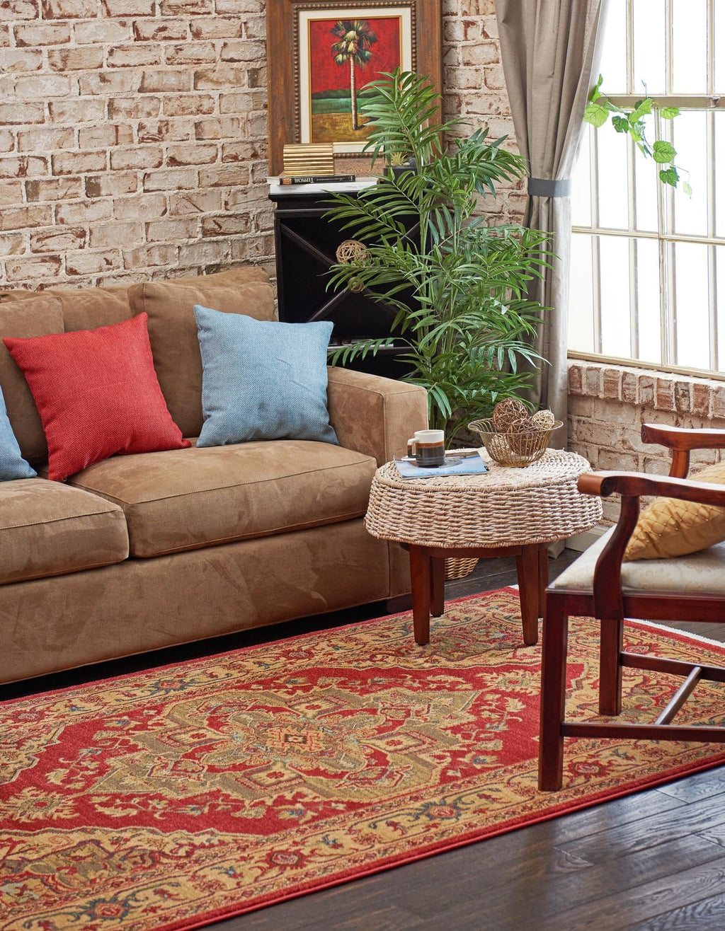 Unique Loom Sahand Collection Area Rug - Arsaces (10' 6" x 16' 5" Rectangle, Red/ Brown)