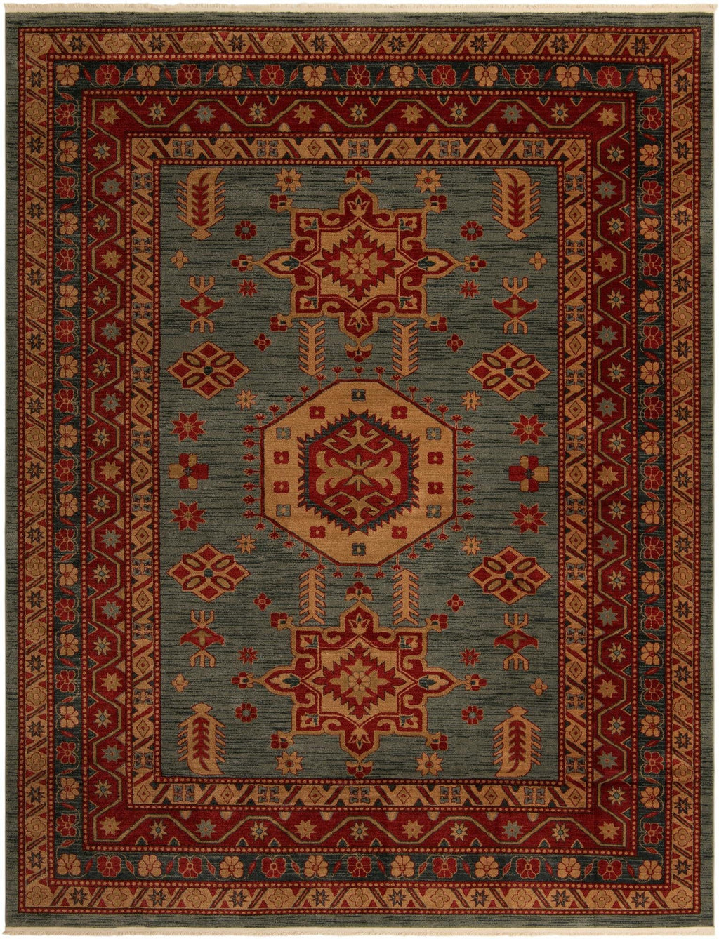 Unique Loom Sahand Collection Area Rug - Shapur (10' x 13' 1" Rectangle, Light Blue/ Light Brown)
