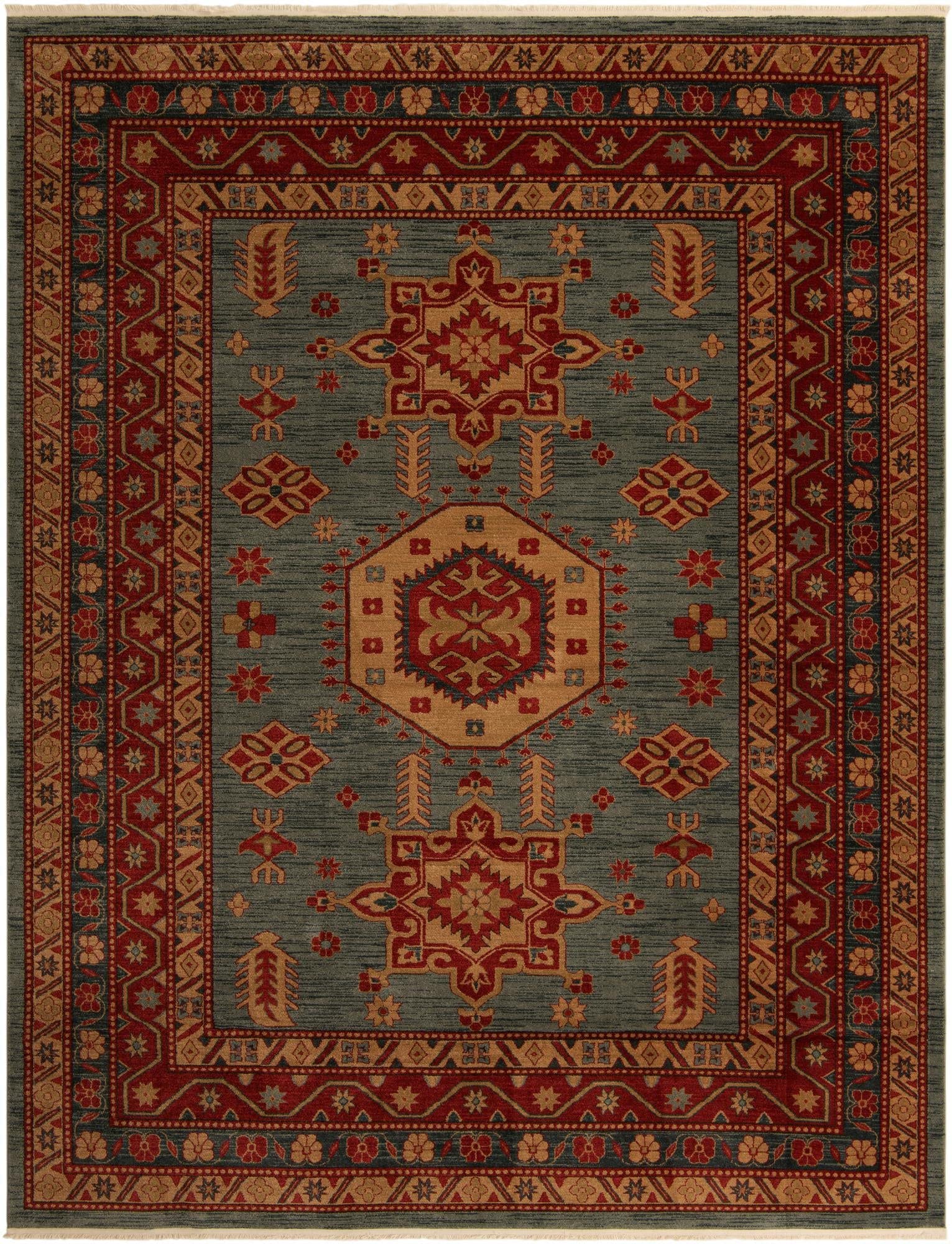 Unique Loom Sahand Collection Area Rug - Shapur (10' x 13' 1" Rectangle, Light Blue/ Light Brown)