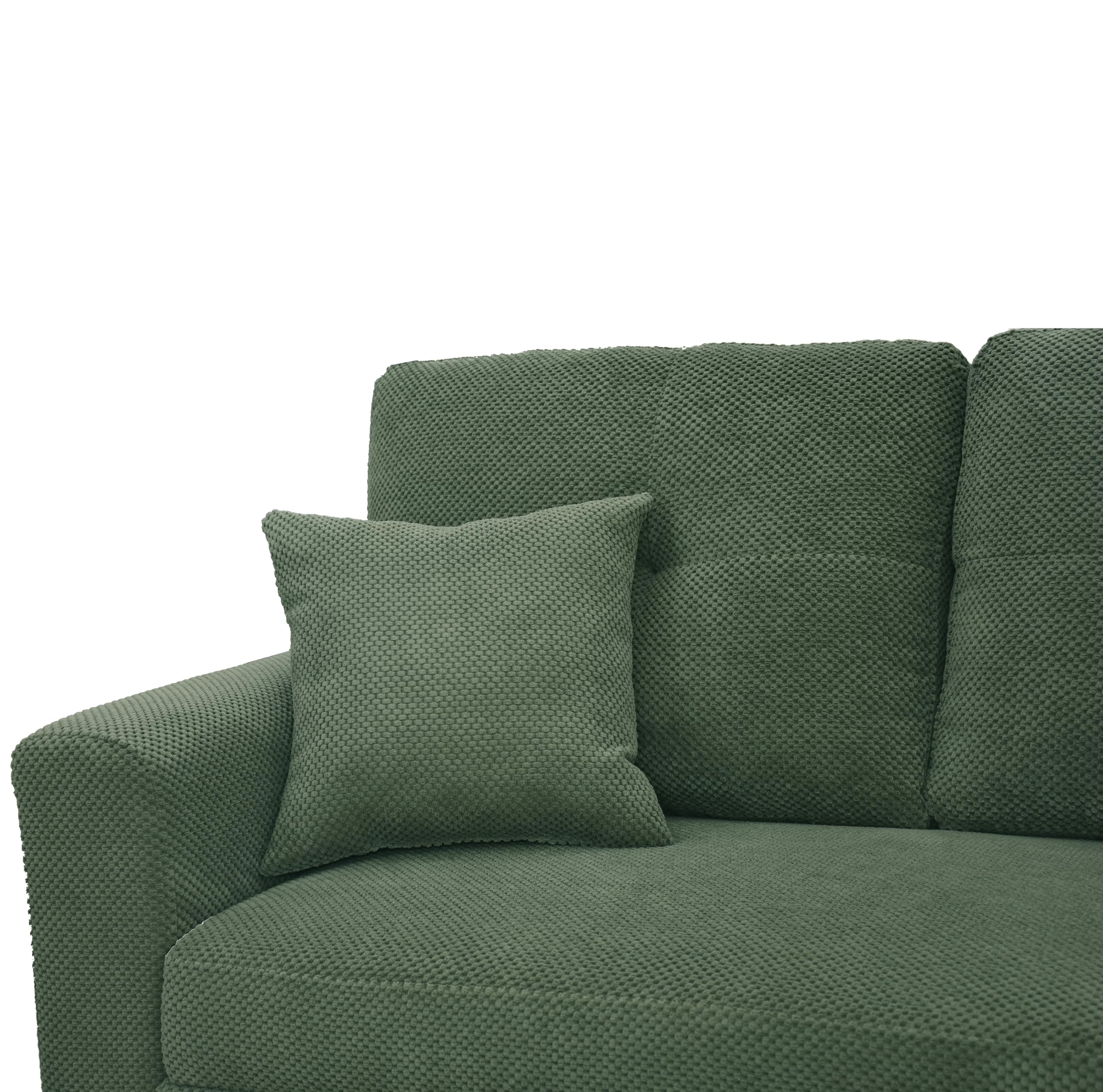 Eafurn 71" L Shaped Sectional Sleeper Sofa Bed with Pull Out Bed, Comfy Fabric Corner Sleeper Sectional Pull Out Couch with Tufted Backrest/Reversible Storage Chaise/2 Pillows