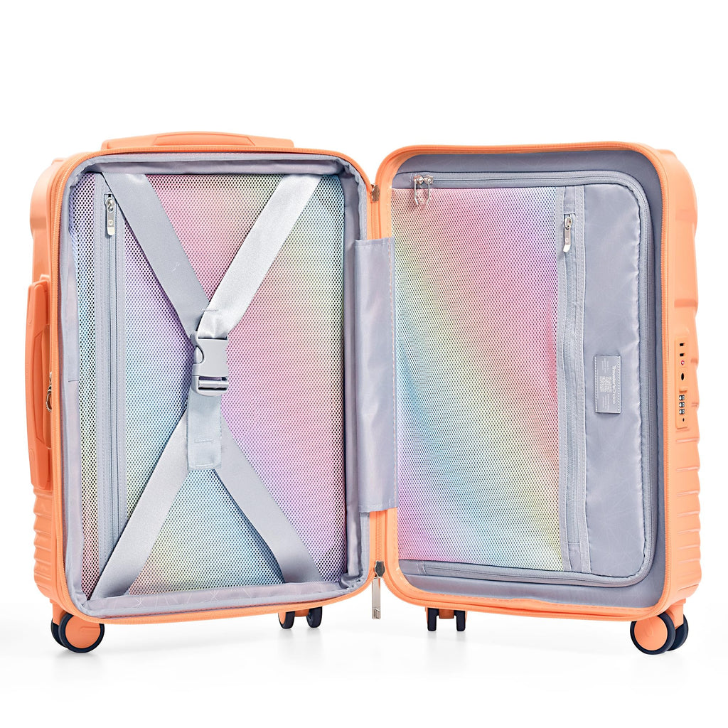 Traveler's Choice Phenom Hardside Spinner Luggage Set, TSA Lock, Tangerine, 3-Piece Set (21/25/29)