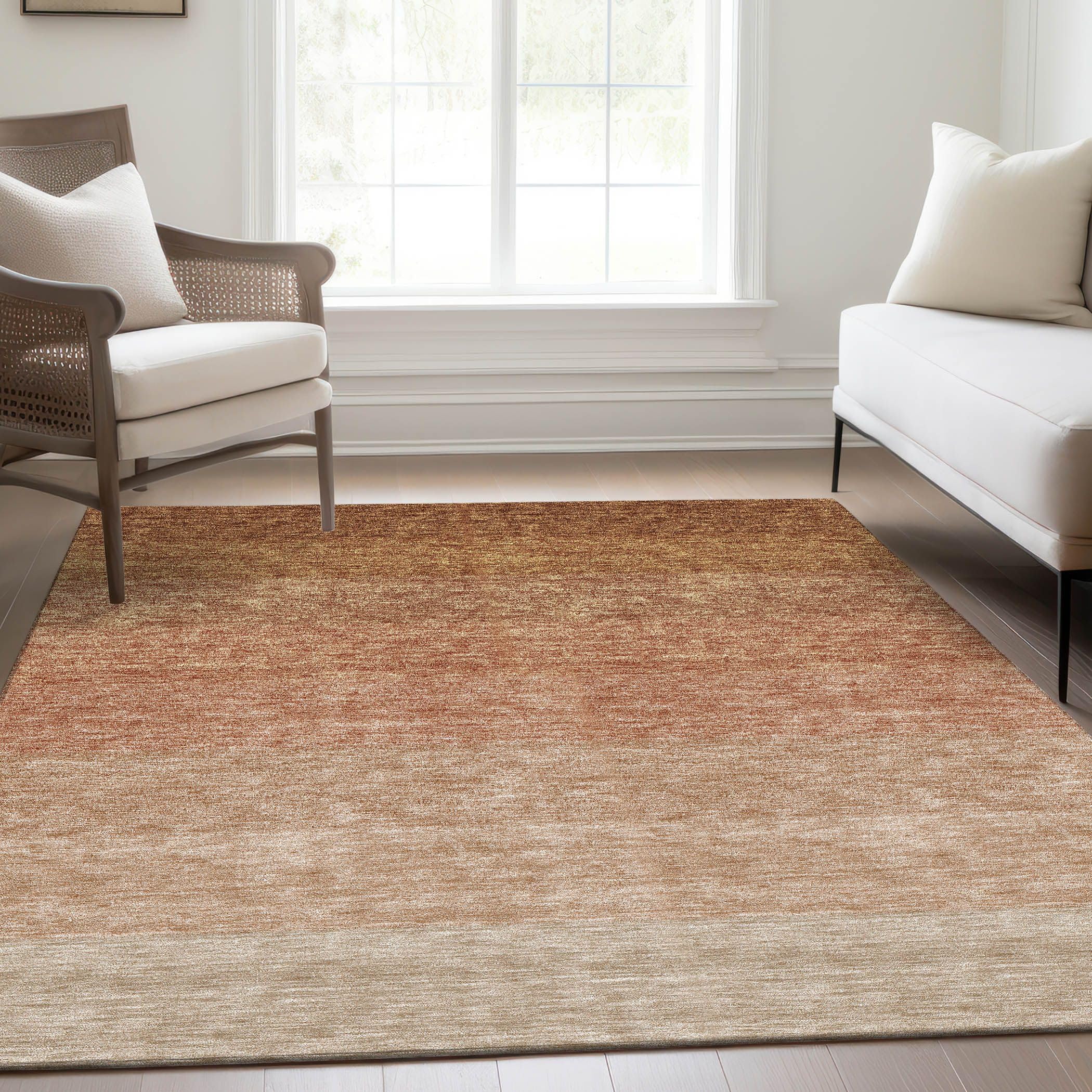 Addison Rugs Mayfield AMF928 Paprika 9' x 12' Indoor Premium Machine Washable Runner Rug, Silky Soft, Easy Clean, Non Shedding, Bedroom, Living Room, Dining Room, Kitchen, Patio Rug