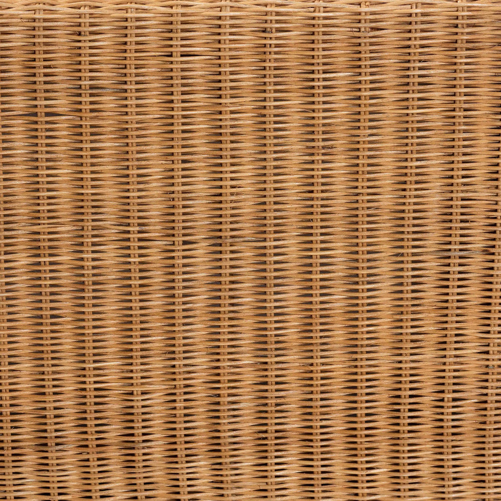 Bali & pari Reiko Handwoven Natural Rattan Bench with Scalloped Detailing – Boho Farmhouse Entryway, Bedroom, or Living Room Accent Seating