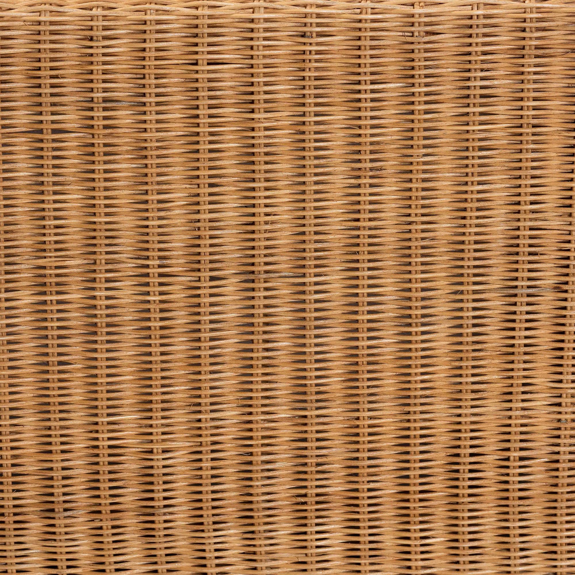 Bali & pari Reiko Handwoven Natural Rattan Bench with Scalloped Detailing – Boho Farmhouse Entryway, Bedroom, or Living Room Accent Seating