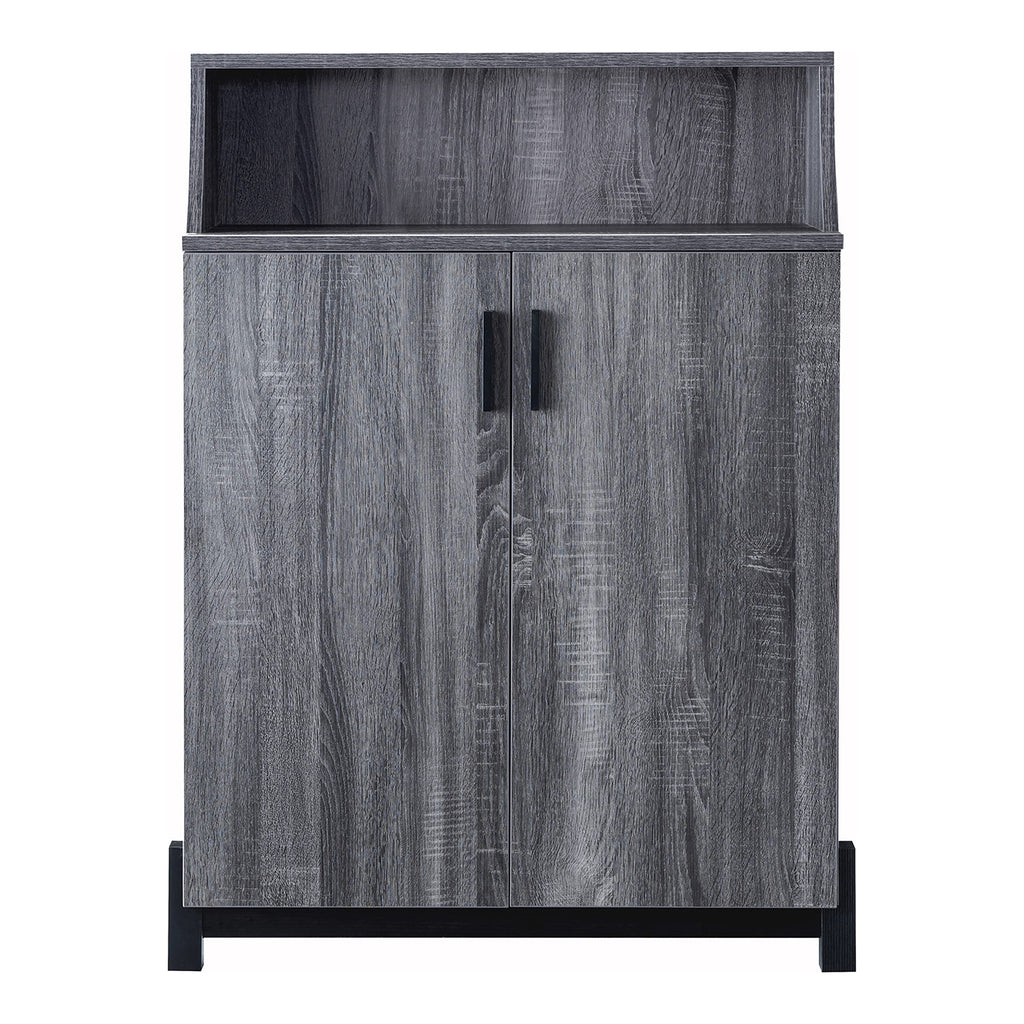 HOMES: Inside + Out Seiter Modern 5-Shelf Wood 33 in. Shoe Cabinet for Entryway, Distressed Gray