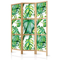 artgeist Japanese Room Divider Tropical Leaves Monstera grn 53 x 67 in - 3 Panel Folding Screen Japan Design Home Decoration Art Deco b-B-0295-z-b