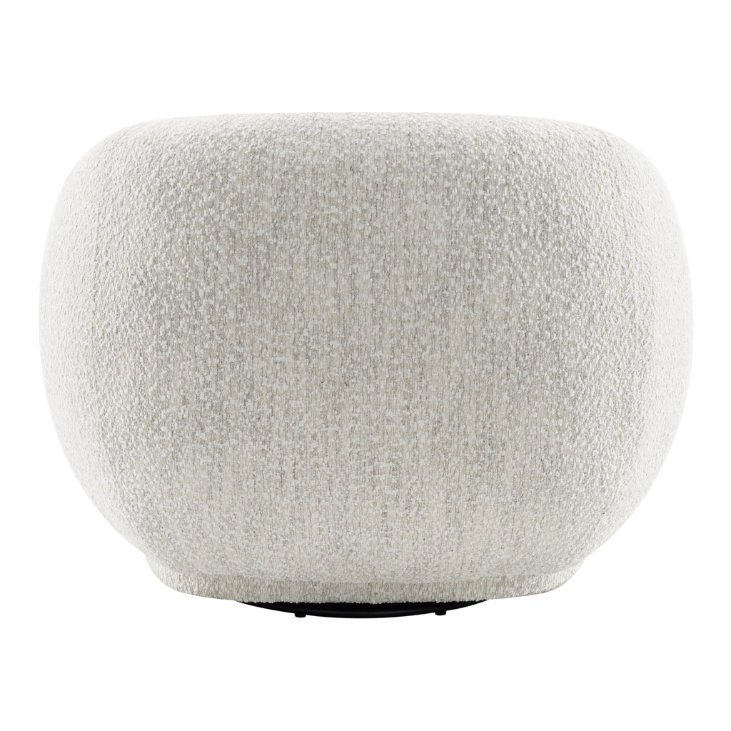 Furniture of America Corra Modern Boucle 41.7-inch Swivel Chair with 360-degree Swivel Base, Sloped Curved Backrest and Armrest for Living Room, Office, Beige