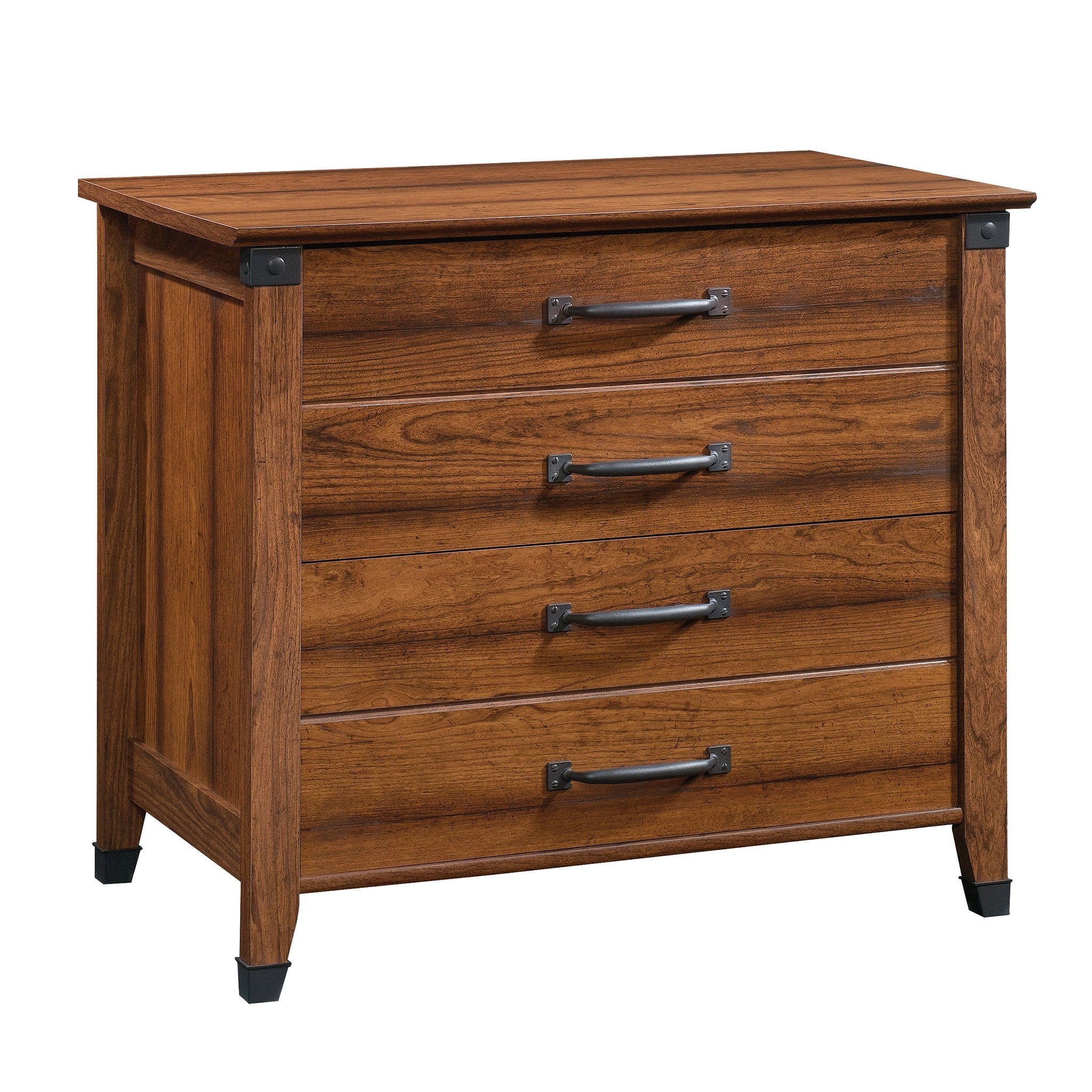 Sauder Carson Forge 2 Drawer Lateral File Cabinet, Rustic Vintage Style Filing Drawers, in Washington Cherry