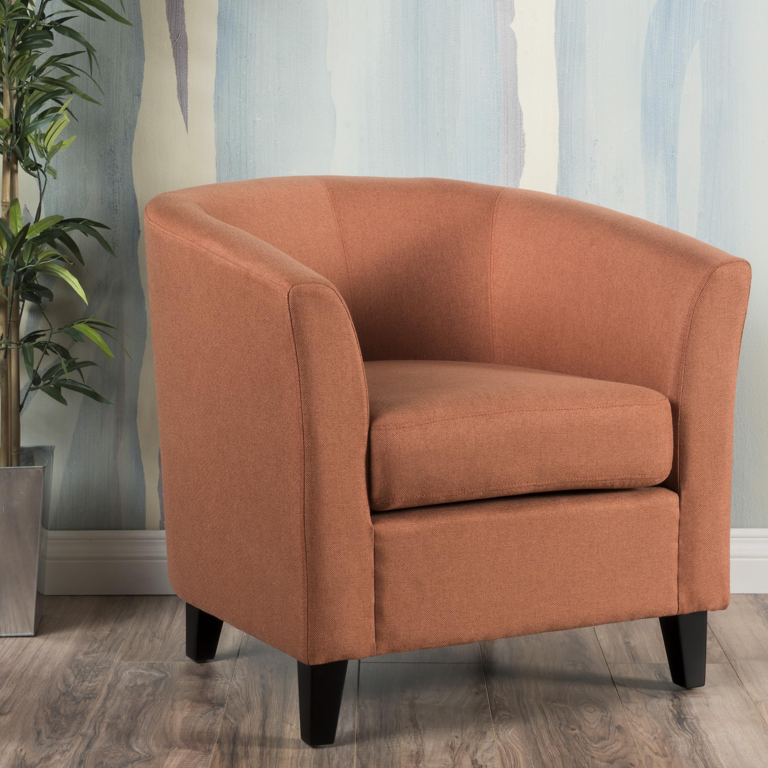 Christopher Knight Home Club Chair Accent Armchair for Living Room Bedroom and Office 30 Inch Deep Modern Lounge Seating, Orange