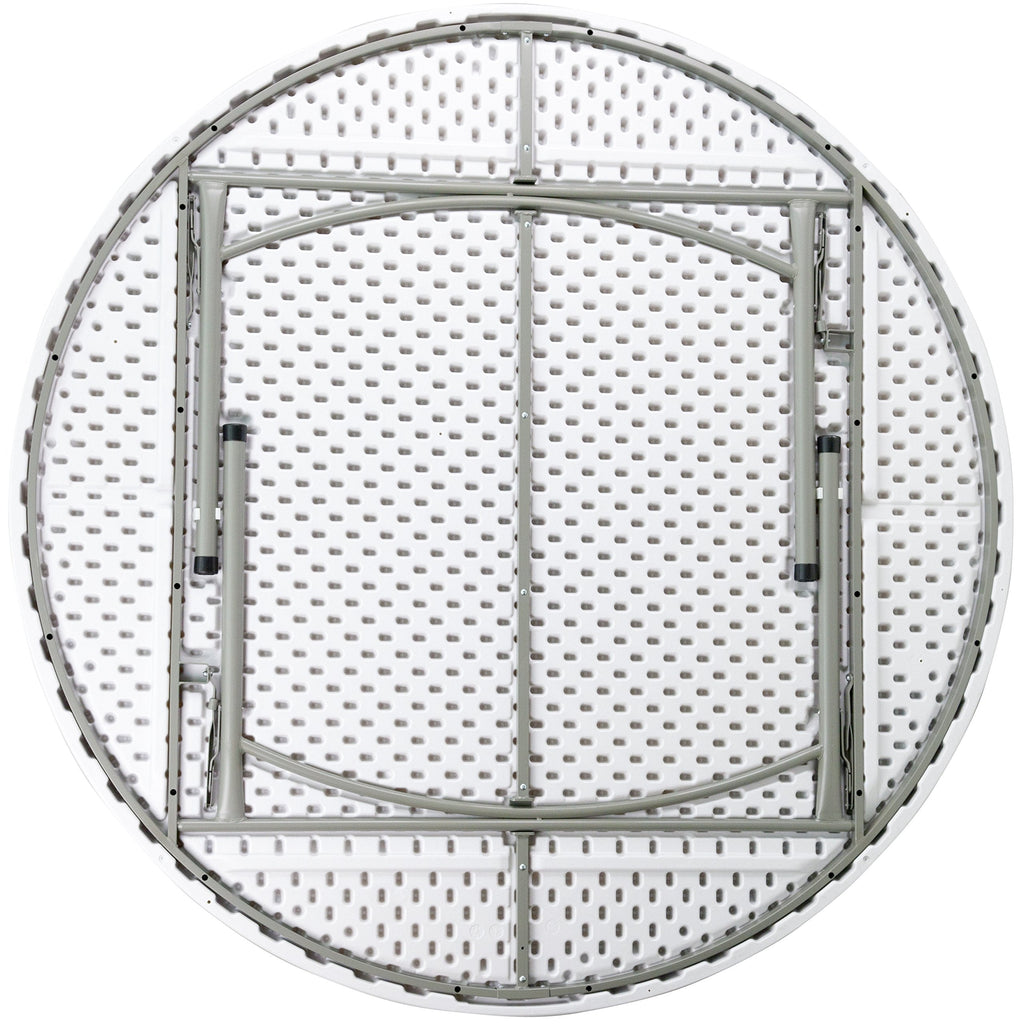 Flash Furniture Elon 6' Round All-Occasion Plastic Folding Event Table, Foldable Portable Banquet Table for Indoor/Outdoor Events, White