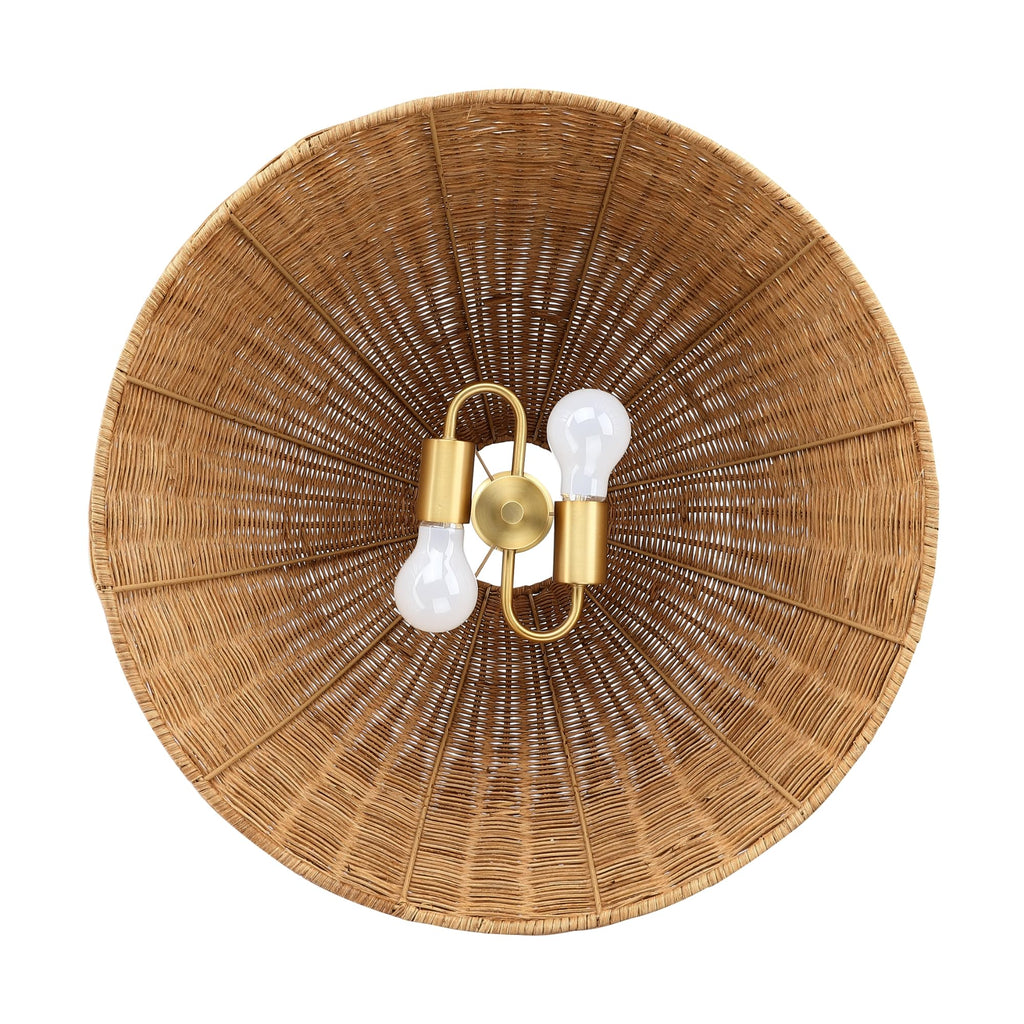 Nathan James Augustine Modern Farmhouse Rattan Pendant Light, Rattan Chandelier Pendant Lamp Shade for Kitchen or Living Room