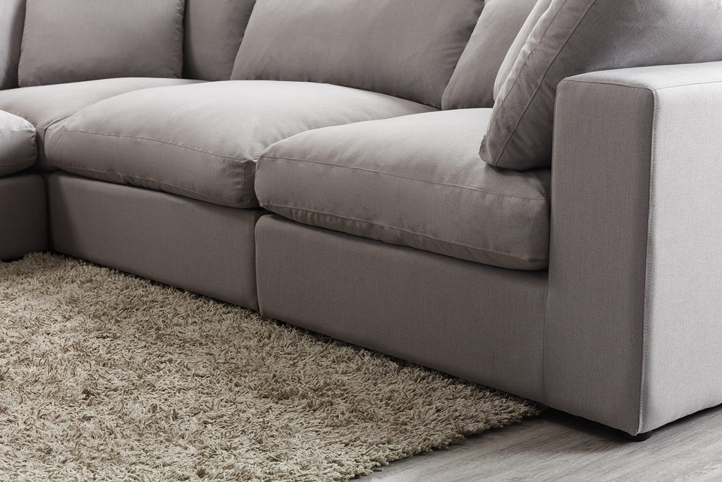 Roundhill Furniture Rivas Contemporary Feather Fill 4-Piece Modular Sectional Sofa, Graphite