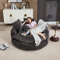 LITVZ Oversized Round Chaise Lounge Indoor, Comfy Round Boneless Sofa Chair with Extra Deep Seat, Cozy Memory Foam Cuddle Circle Couch and 5 Pillows for Reading Living Room