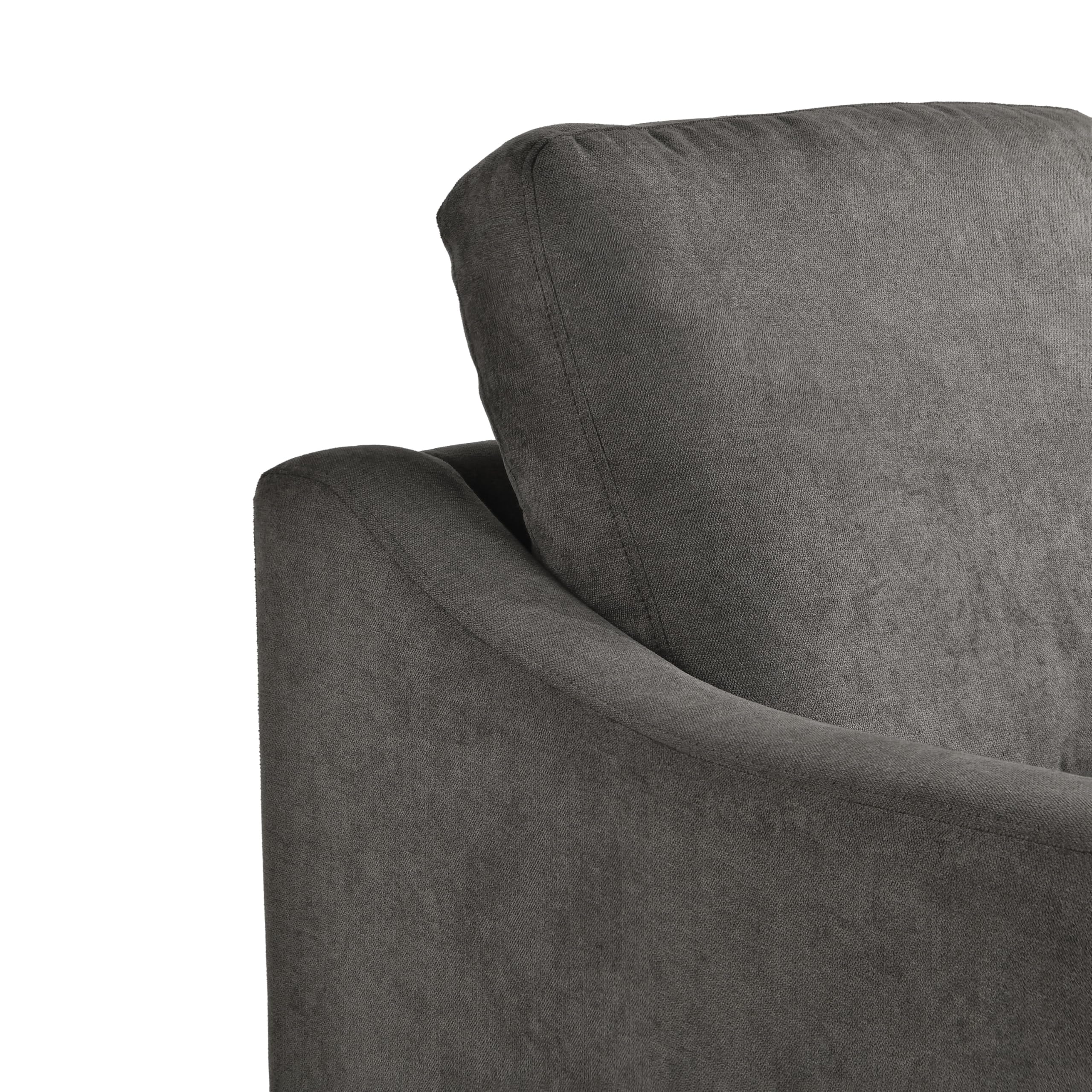 Serta® Armstrong 52" Soft Modern Sofa, Sloped Track Arms, Solid Wood Legs, Easy Assembly, Dream Coil® Comfort, Soft Woven Polyester Fabric, Gray