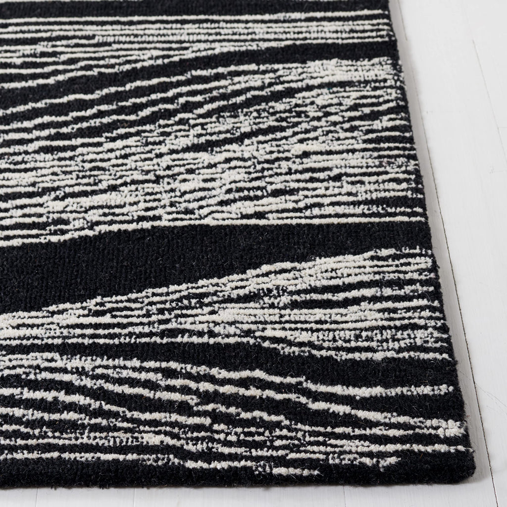 SAFAVIEH Metro Collection 8' x 10' IvoryBlack MET995B Handmade Premium Wool Living Room Dining Bedroom Area Rug