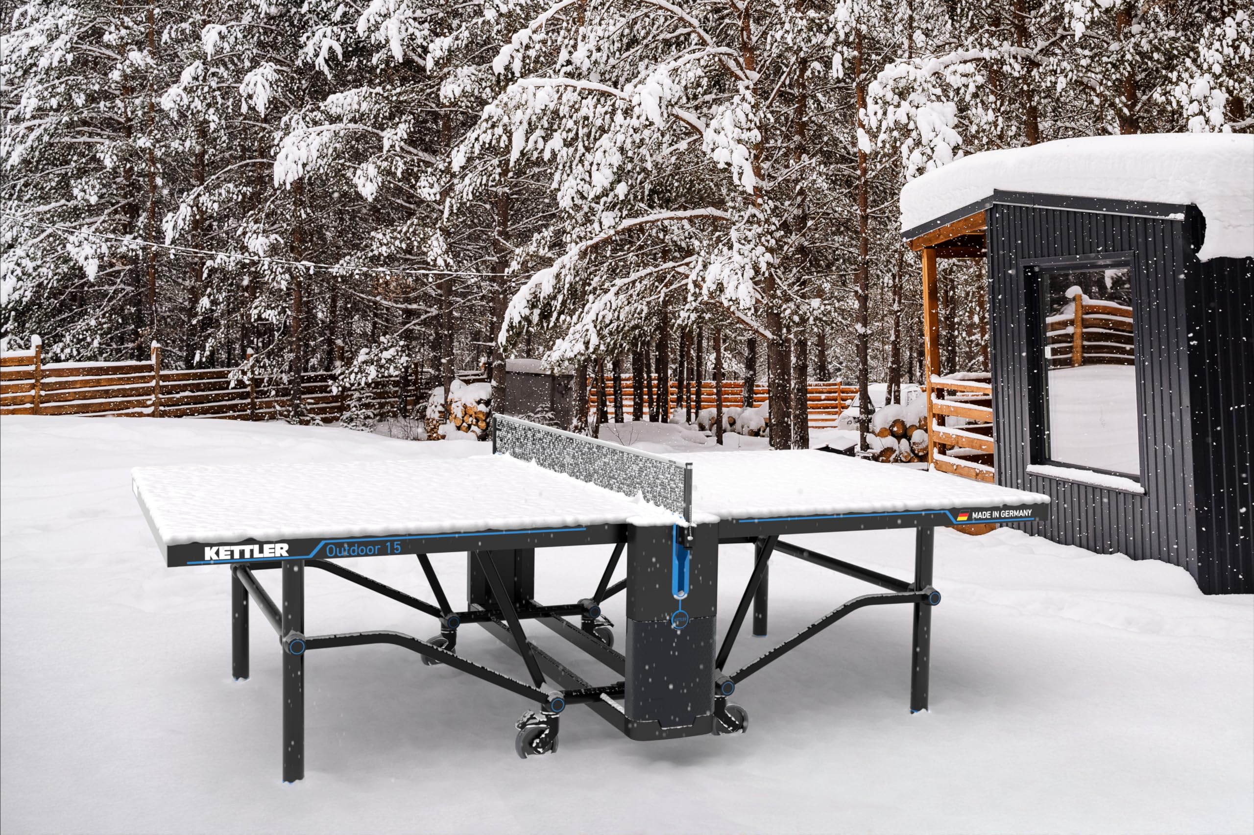 KETTLER Outdoor 15 Table Tennis Table Ready to Play Bundle
