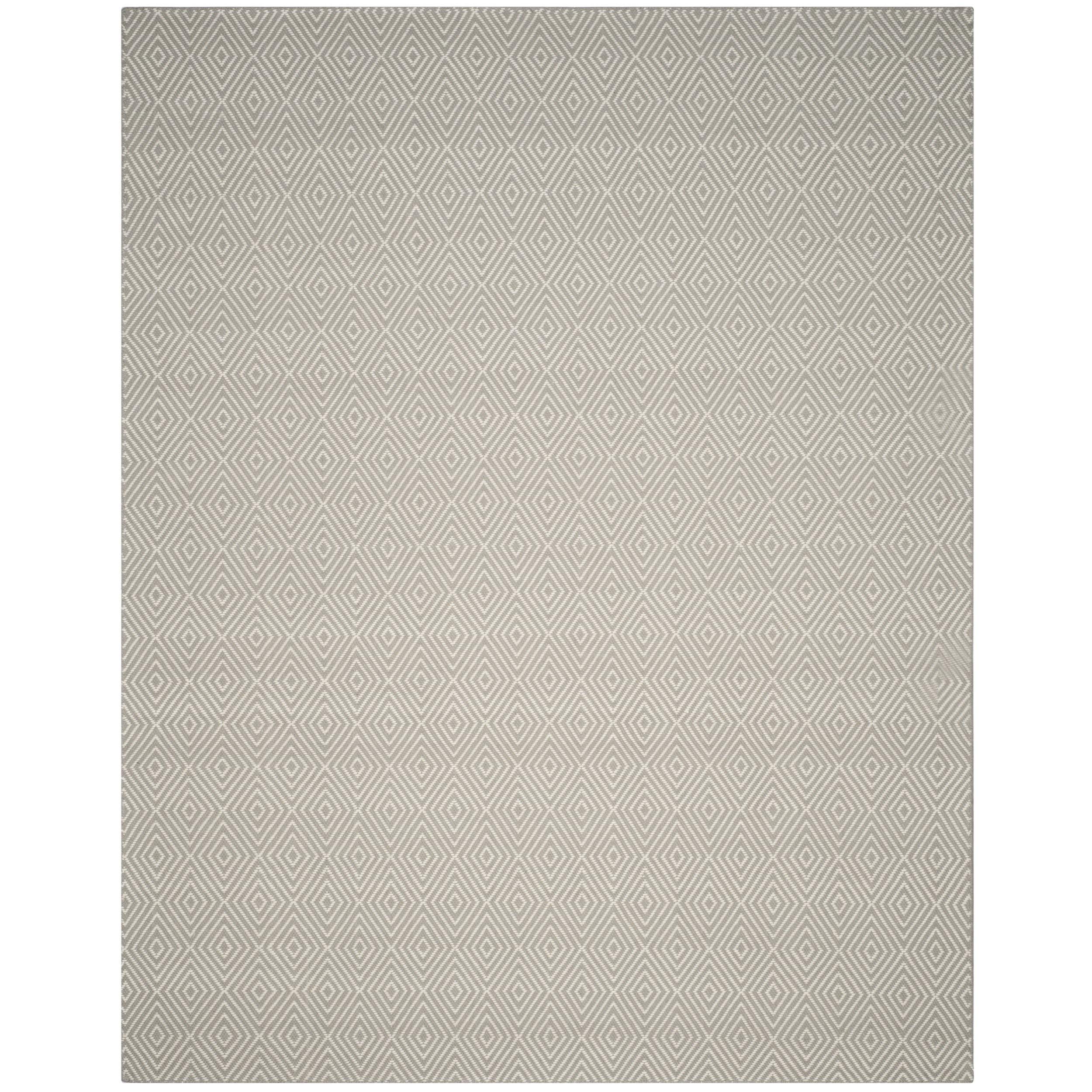 SAFAVIEH Area Rug 8x10 - Wilton Collection - Large - Light Grey & Ivory, Hand-Hooked Wool, Ideal for Living Room, Bedroom, Office, Dining Space (WIL715D)