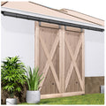 DIYHD 16FT Ceiling Mount Outdoor Double Sliding Barn Door Hardware,Heavy Duty Box Track Kit for Exterior Use,Max Load 300lbs,Fit 2 X48 in Doors (Hardware Only,No Door)