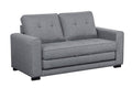 Container Furniture Direct Linen 58" Wide Linen Square Arm Fold Out Loveseat Sofa Bed, Light Grey