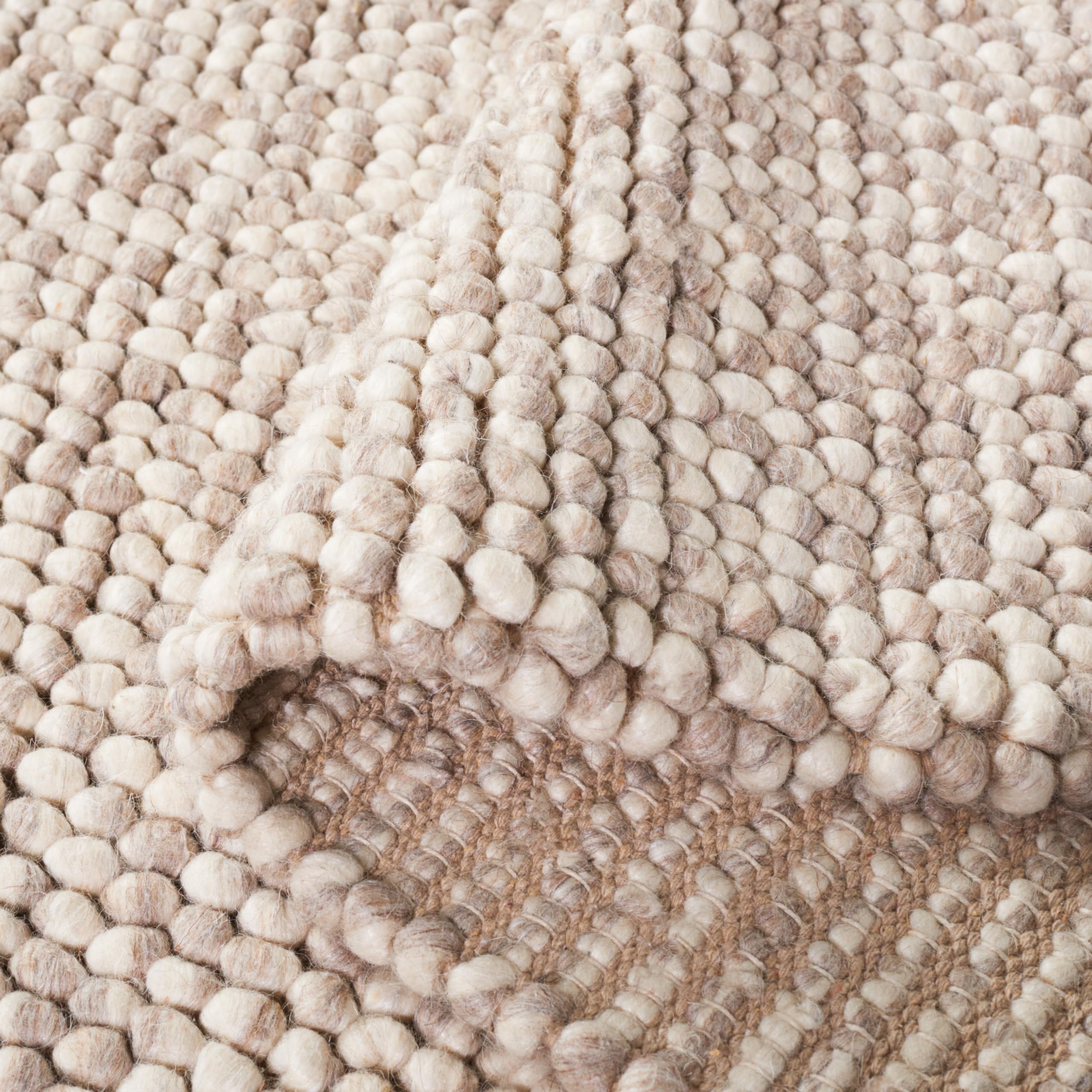 SAFAVIEH Area Rug 8x10 - Natura Collection - Large - Beige, Handmade Wool Blend, Textured Design, Ideal for Living Room, Bedroom, Dining Space (NAT620B)