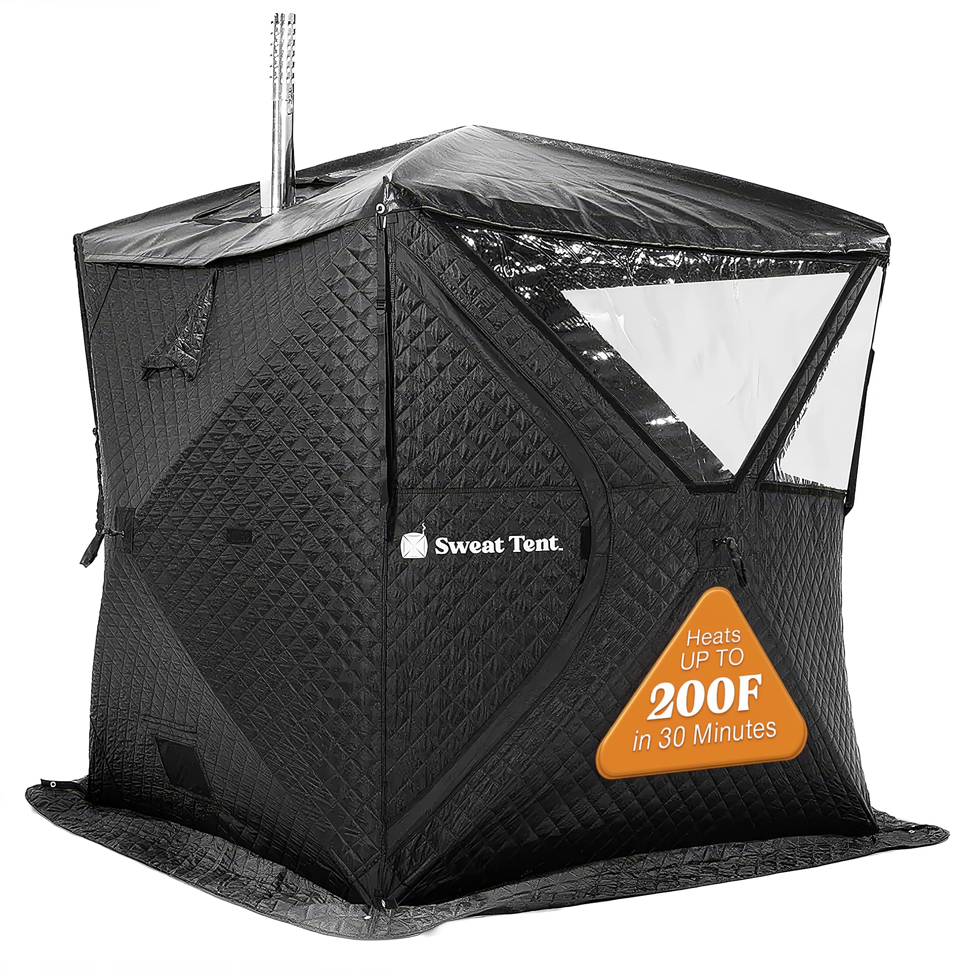 SweatTent Portable Outdoor Sauna (Large) – Tent Only, Accessories Sold Separately – Wood-Fired Compatible, Quick Assembly – High-Temp Recovery Sauna for 6 Adults – Backyard & Camping Use