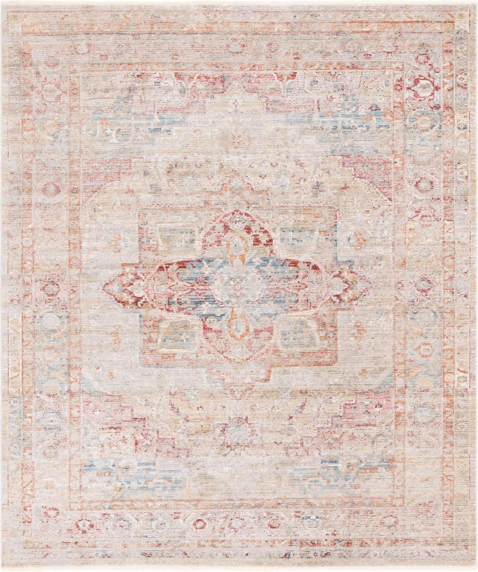 Unique Loom Noble Collection Area Rug - Victoria (8' x 10' Rectangle, Multi/Beige)