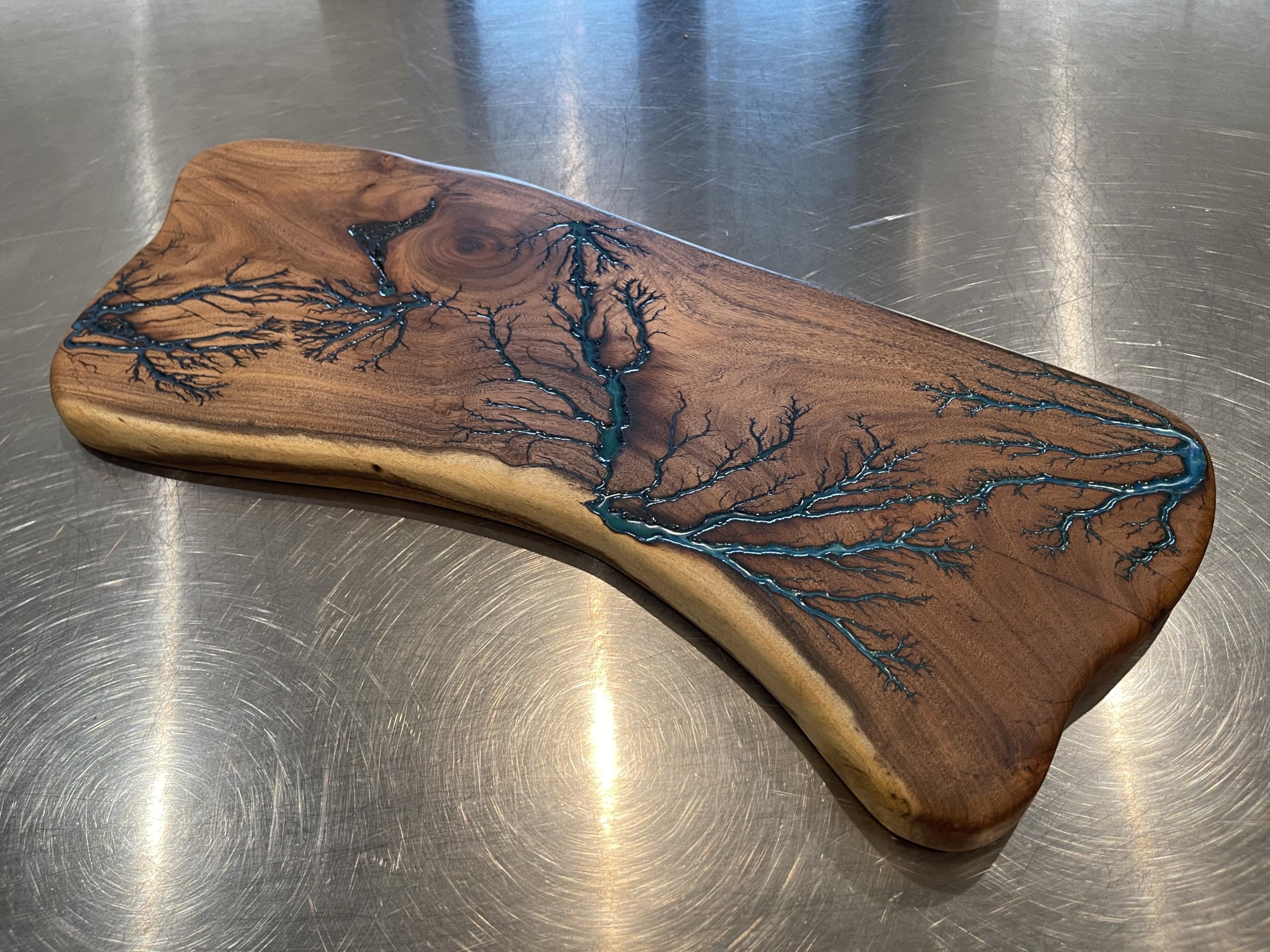 Charcuterie Board Fractal Art Live Edge Mesquite