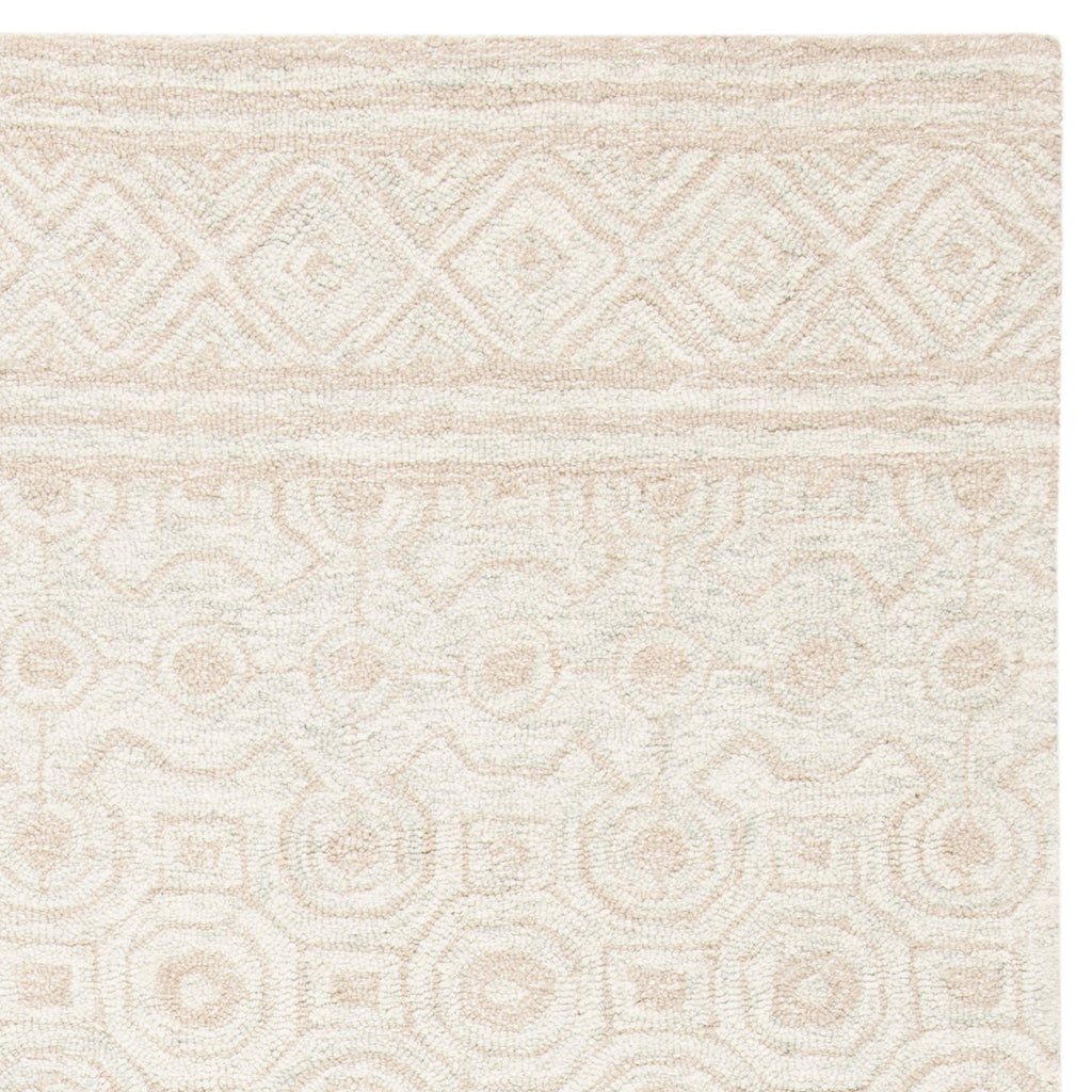 SAFAVIEH Area Rug 8x10 - Micro-Loop Collection - Large - Ivory & Light Green, Handmade Wool, Ideal for Living Room, Bedroom, Office, Dining Space (MLP950A)