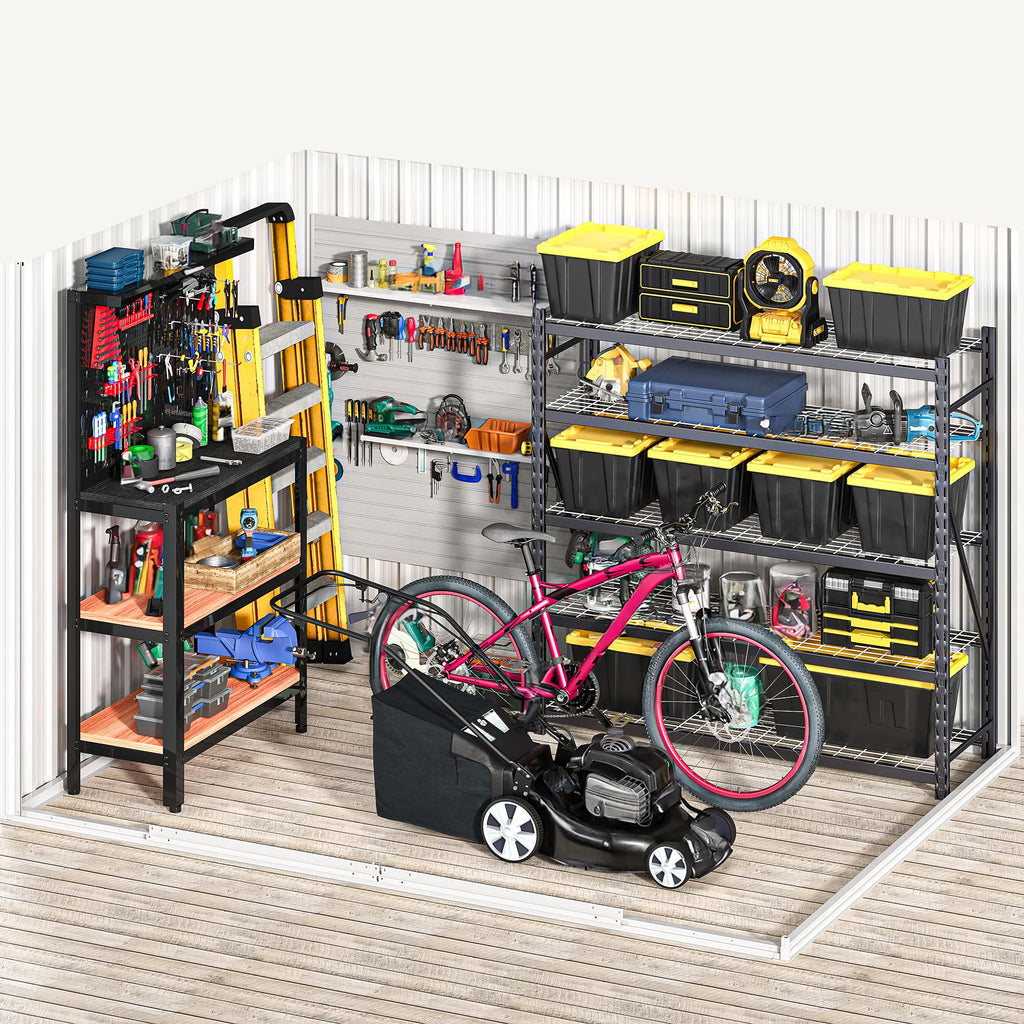 DWVO 7x5ft Metal Outdoor Storage Shed, Waterproof Tool Shed Heavy-Duty Storage Unit with Lockable Door and Vents, Ideal for Bicycles, Tools, Lawnmowers, Backyards, Patios, Lawns - White