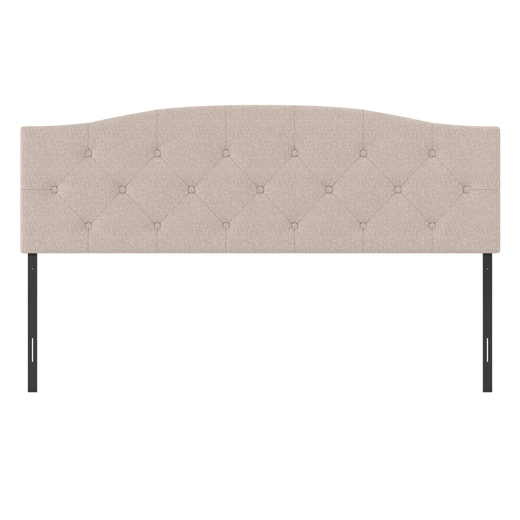Hillsdale Provence Upholstered King/Cal King Size Headboard with Frame, Light Beige, 2694HKRL