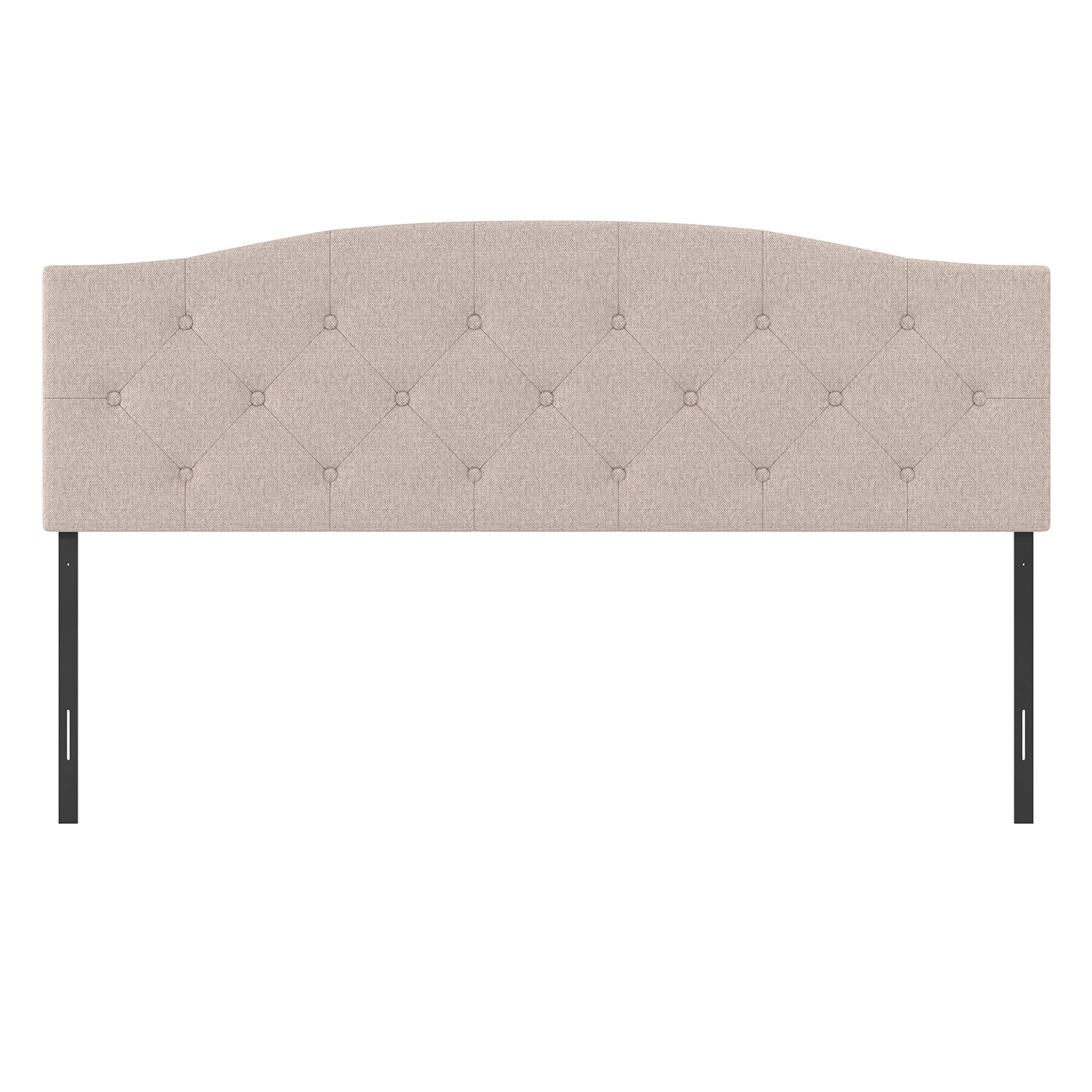 Hillsdale Provence Upholstered King/Cal King Size Headboard with Frame, Light Beige, 2694HKRL