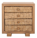 SAFAVIEH Couture Collection Rosario Natural/Dark Brown Woven 4-Drawer Accent Table Nightstand (Fully Assembled)