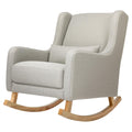 Babyletto Kai Rocker in Performance Grey Eco-Twill with Light Legs, Water Repellent & Stain Resistant, Greenguard Gold and CertiPUR-US Certified