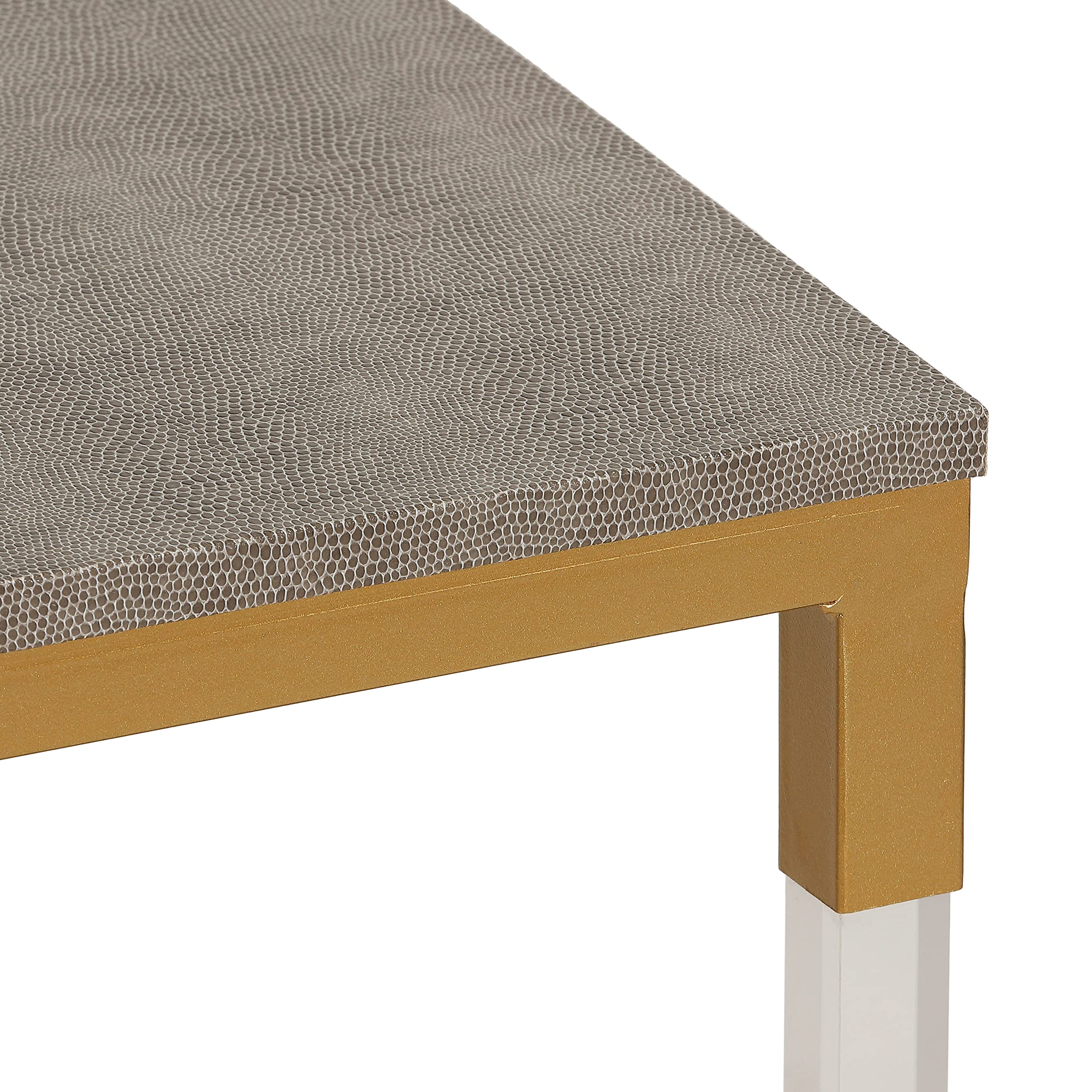 Cortesi Home Annidarsi Square Nesting Tables with Clear Acrylic Legs, Gold