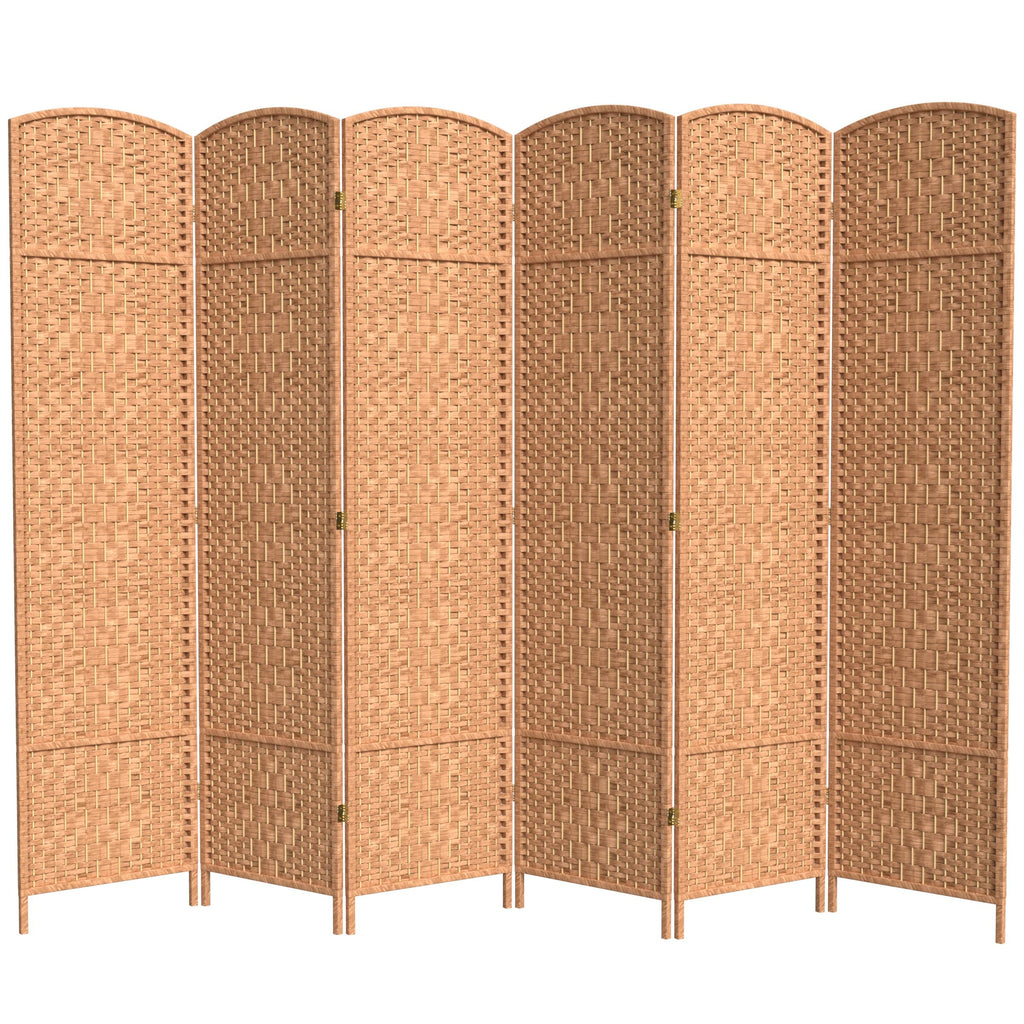 Red Lantern 7 ft. Tall Diamond Weave Room Divider - Natural - 6 Panels