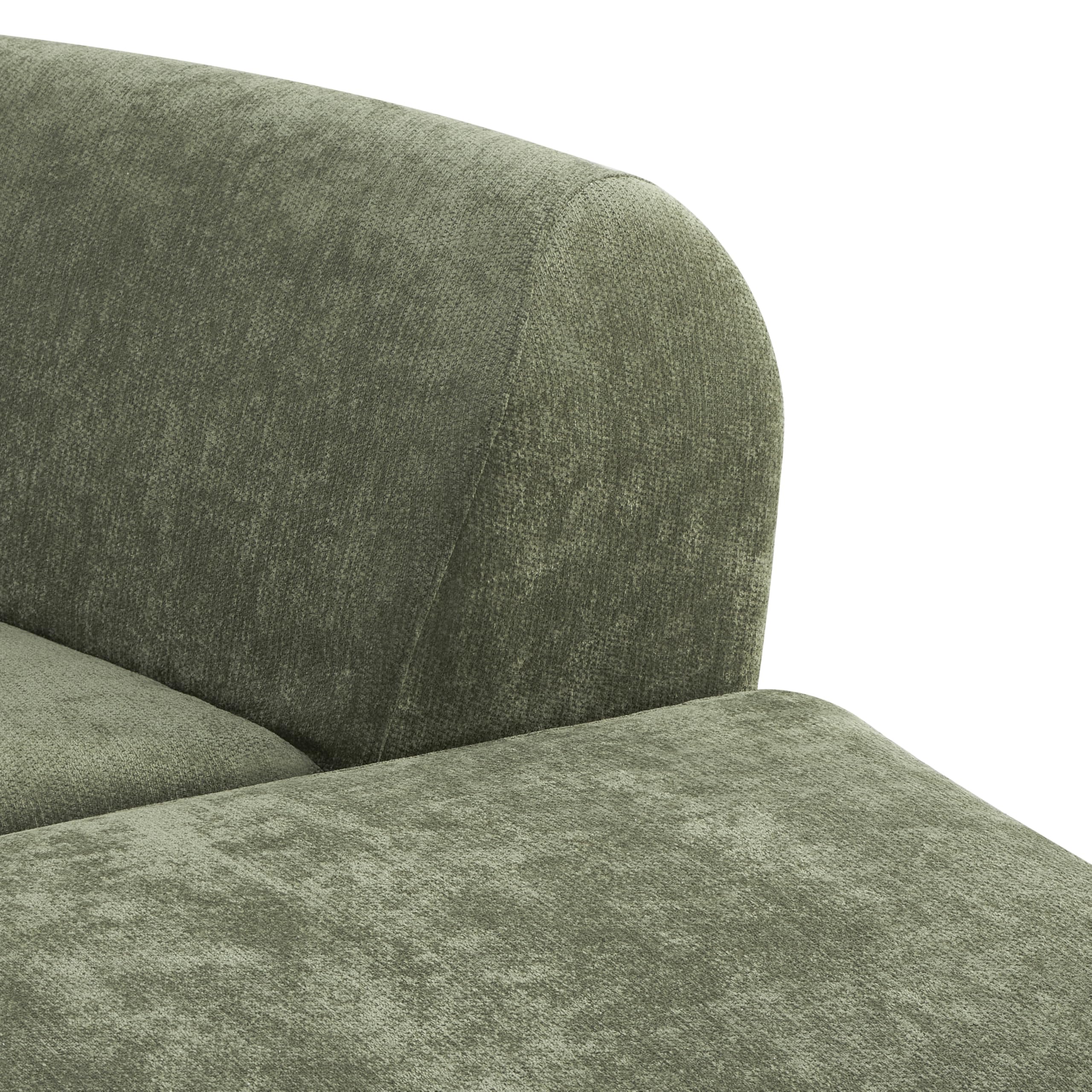 Christopher Knight Home Midel 111" Modular L-Shape Sofa Couch with Chaise Lounge, Modern Boneless Sofa for Living Room, Fabric Upholstered Cloud Couch with Deep Seat, Olive Green