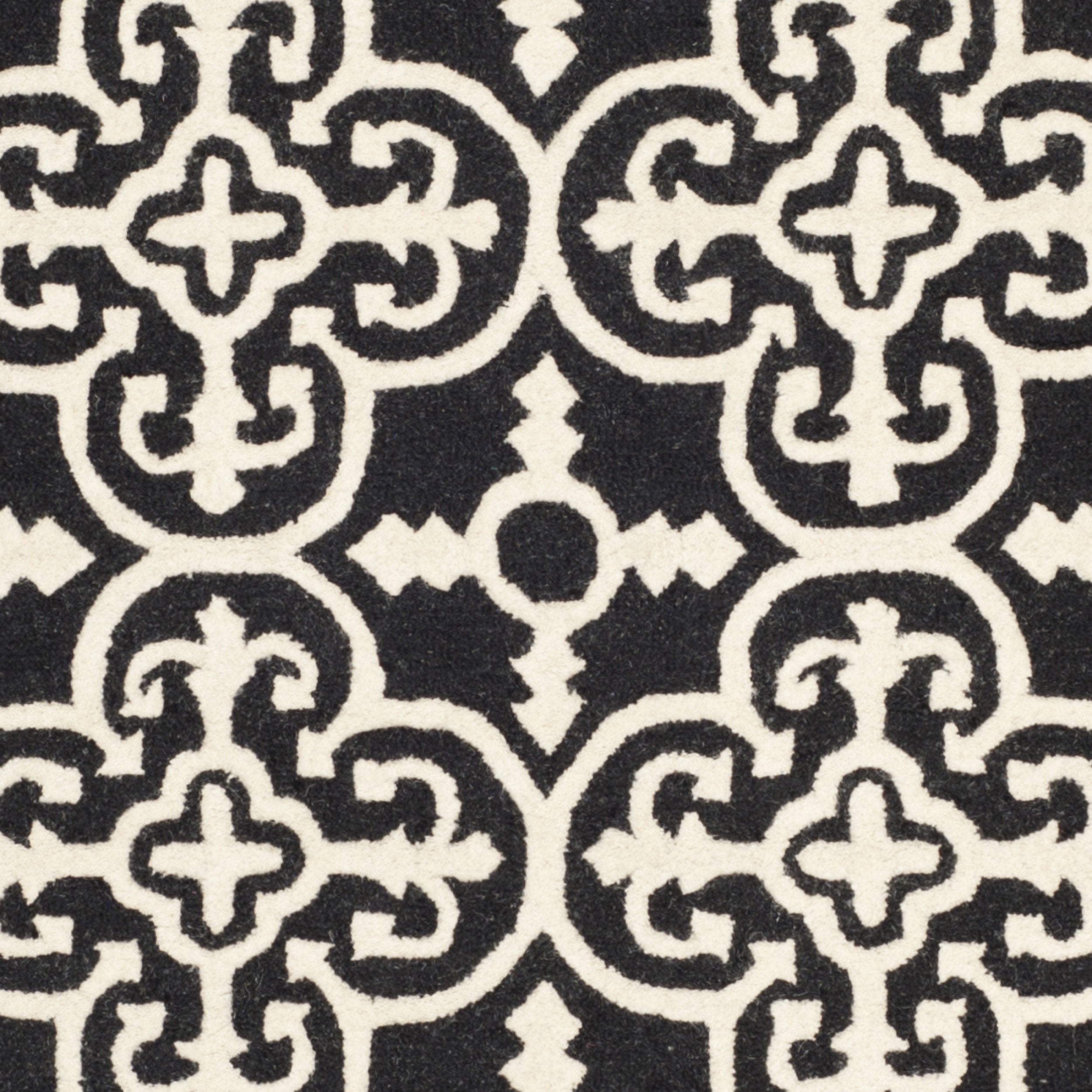 SAFAVIEH Cambridge Collection Area Rug - 9' x 12', Black & Ivory, Handmade Moroccan Wool, Ideal for High Traffic Areas in Living Room, Bedroom (CAM133E)