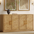 SICOTAS Buffet Cabinet with Storage - Burluxe 59" Sideboard Cabinet with 4 Doors Luxury Burl Storage Cabinet Accent Credenza Large Media Console Table for Living Room Dining Room Entryway Kitchen
