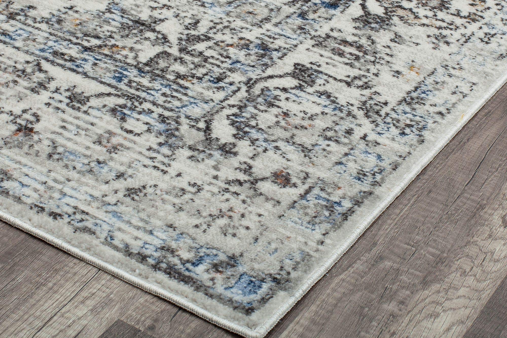 Rugs America Prescott PS35C White Bay Blossom Transitional Vintage 8x10 Area Rug, 8'0"X10'0"