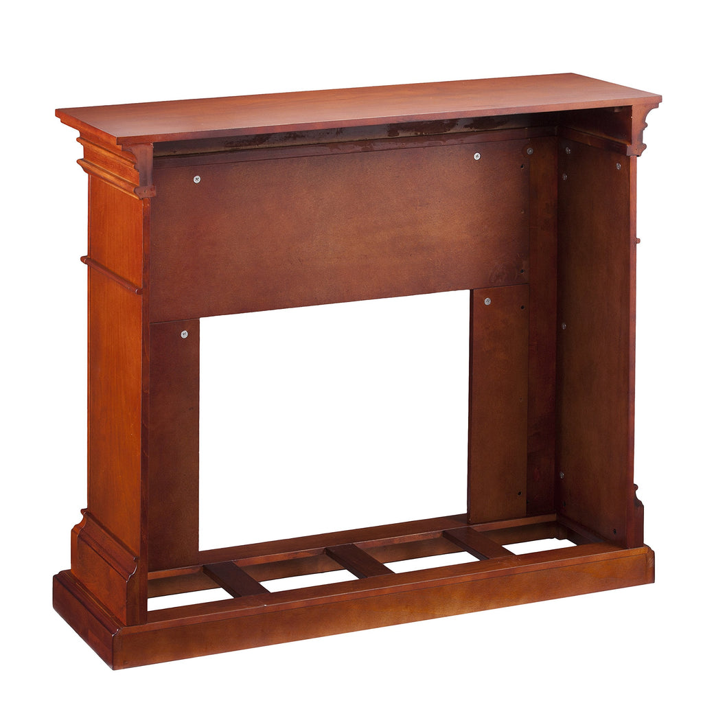 SEI Furniture - Sicilian Harvest Electric Fireplace - Mahogany - Transitional Design, Brown Glass and Wood - Ideal for Living Room, Bedroom (FE9277)