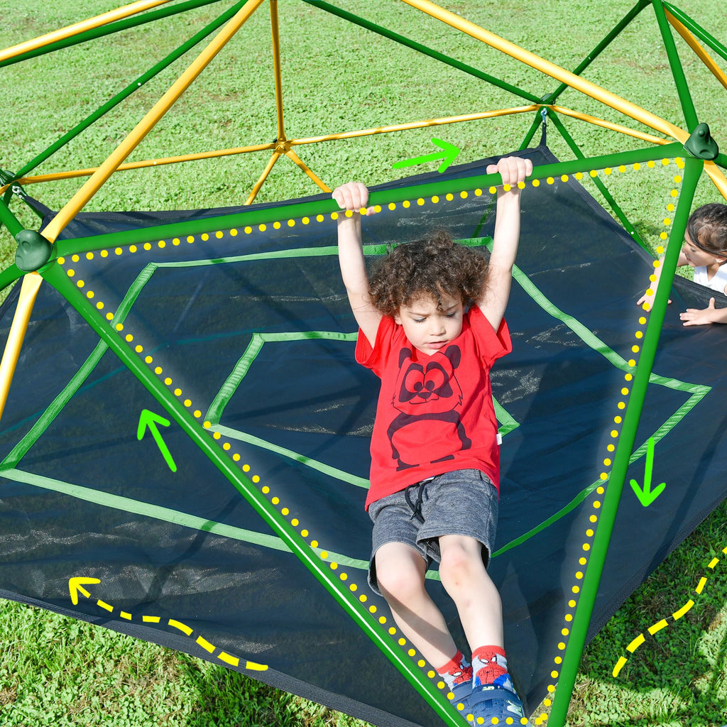 Merax 12FT Climbing Dome with Hammock, Outdoor Geometric Dome Climber Play Center for Kids 3-10 Supporting 1000 lbs, Easy Assembly Jungle Gym