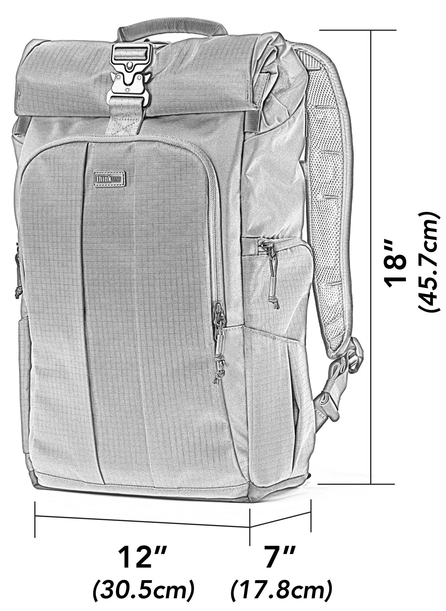 Think Tank FocusPoint 30L RollTop Camera Backpack - Golden Hour: Expandable Travel & Camera Backpack with Laptop Sleeve, Quick Side and Back Access, Rain Cover – Versatile Photography & Travel Bag