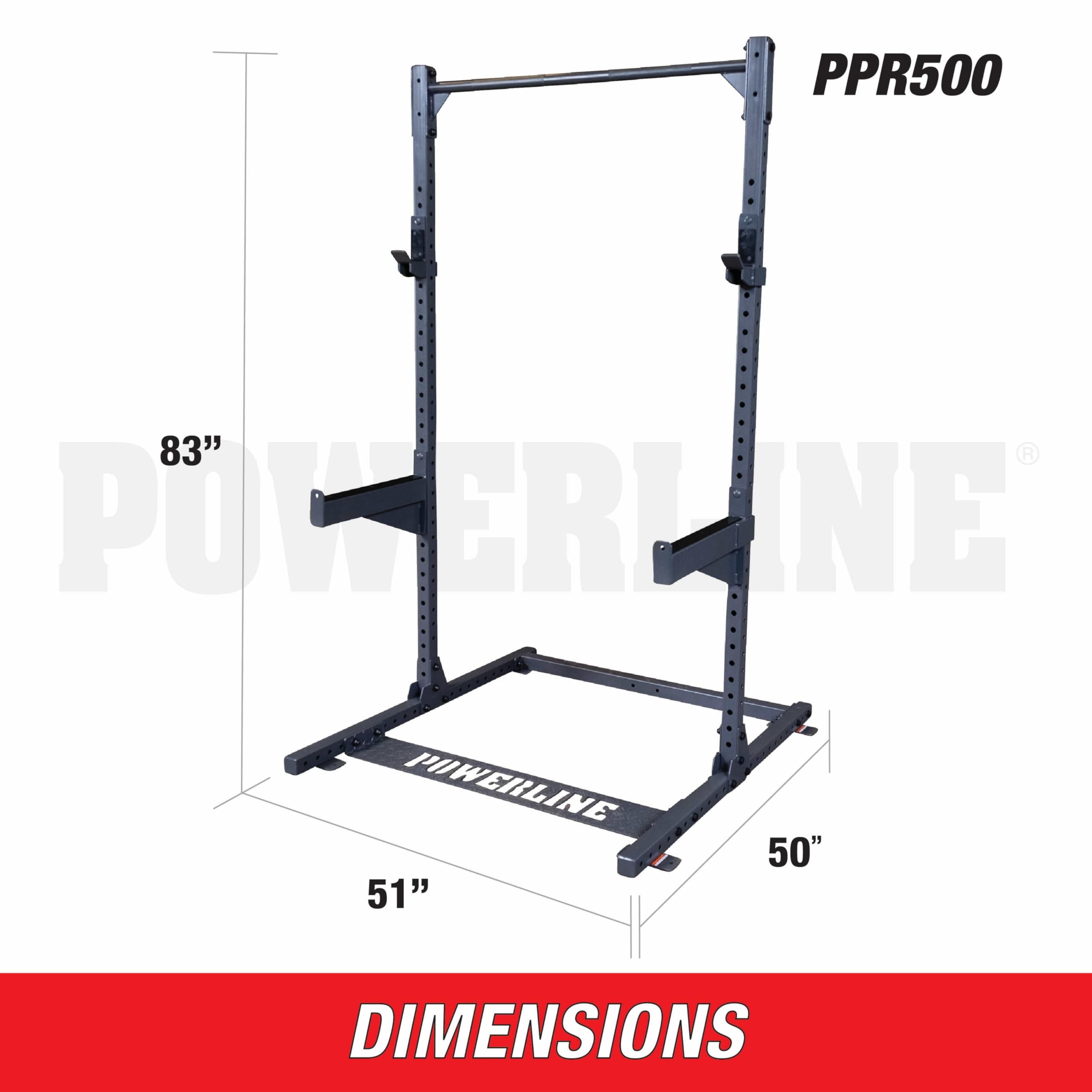 Body-Solid Powerline (PPR500) Half Rack - Compact Power Cage with J-Cups & Safety Spotter Arms for Home Gym Strength Training