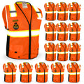 KwikSafety - Charlotte, NC - BIG KAHUNA Safety Vest [15 PACK] Class 2 ANSI OSHA Reflective Vest Durable High Visibility Vest Construction Safety Vest for Men Industrial Work Gear/Orange 2XL