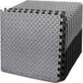 BEAUTYOVO Puzzle Exercise Mat With 48 Tiles Interlocking Foam Gym Mats, 24'' x 24'' EVA Floor Tiles, Protective Flooring for Gym Equipment (192 Sq.Ft - Black&Grey)